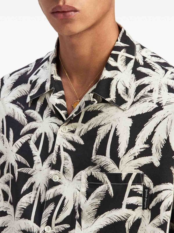 Palm Angels o1y0325 Patterned Shirt in Black/White Size US M / EU 48-50 / 2 - 2 Thumbnail