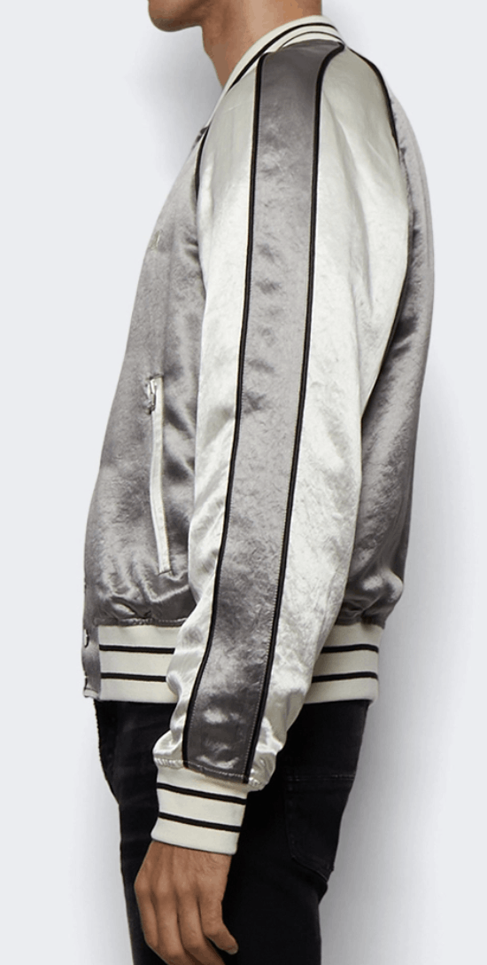 Amiri AMIRI PF22 Satin Souvenir Jacket – Silver/Ivory Size US M / EU 48-50 / 2 - 3 Thumbnail