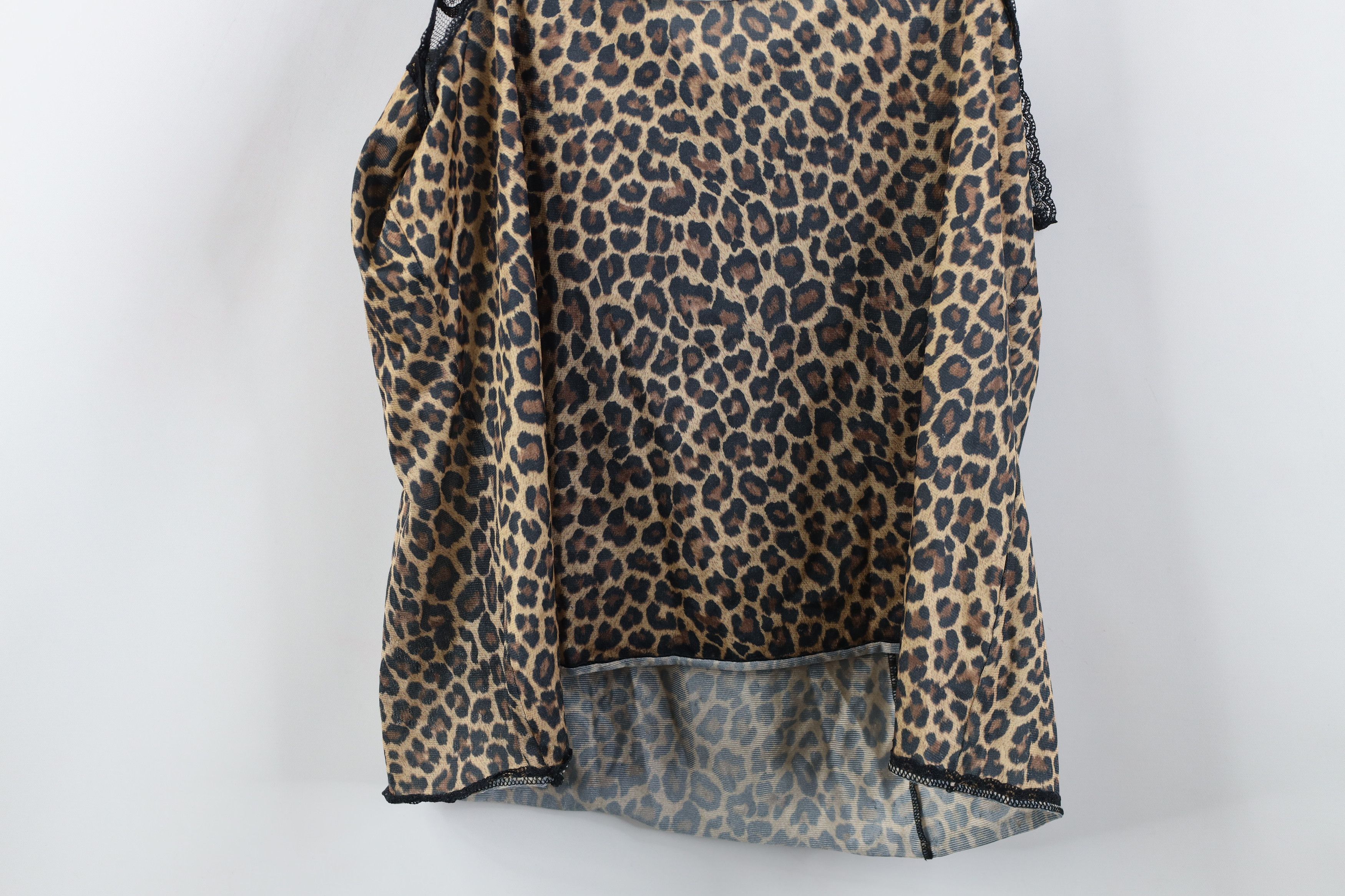 Vintage Vintage 90s Y2K Babydoll Fairy Lace Leopard Tank Top Shirt Size L / US 10 / IT 46 - 11 Thumbnail