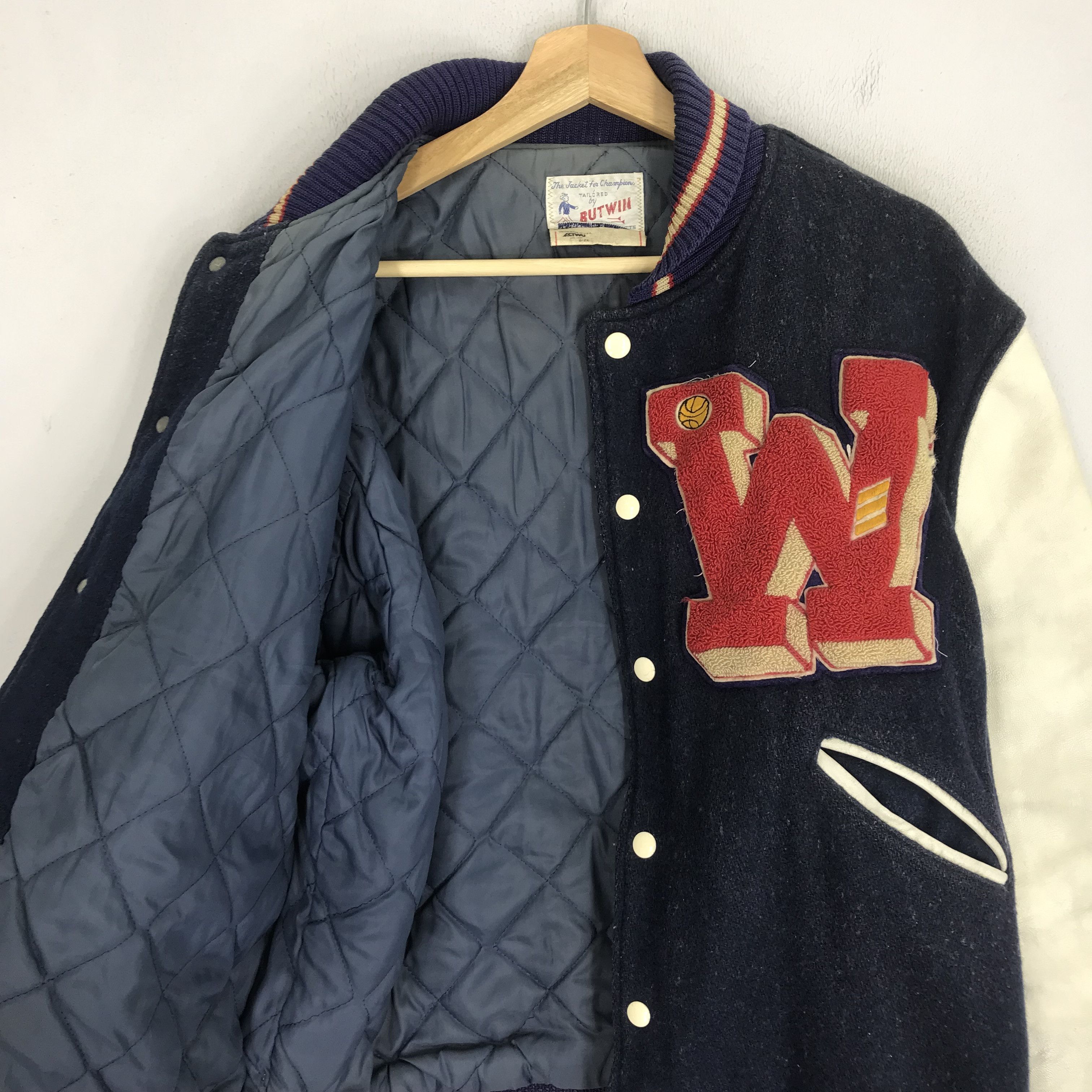 Vintage Vintage 80s Butwin Wisconsin Varsity Stadium Wool Jacket Size US L / EU 52-54 / 3 - 5 Thumbnail
