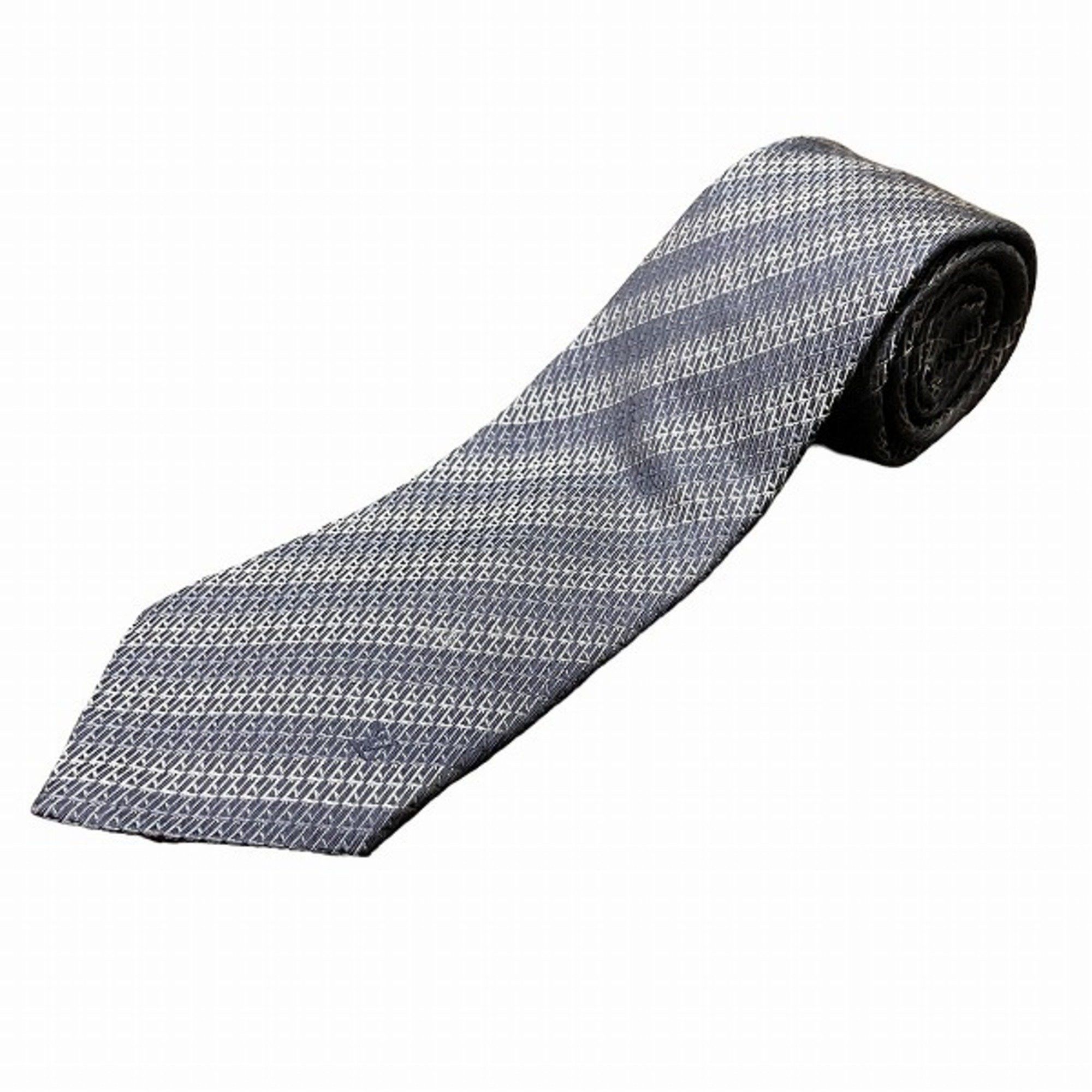 Louis Vuitton Louis Vuitton Striped Silk Navy x Grey Accessory Necktie Men's Size ONE SIZE - 1 Thumbnail