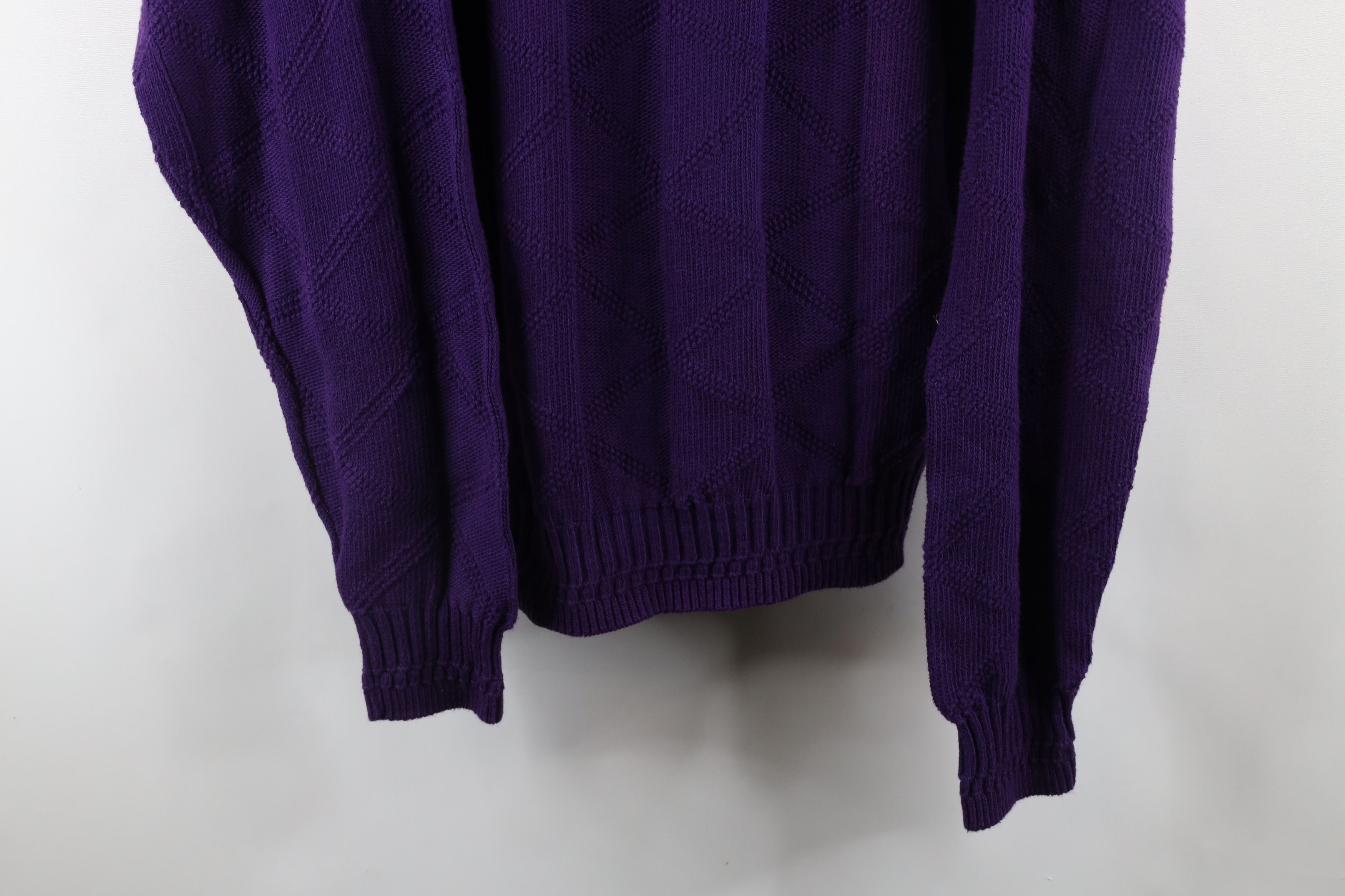 Vintage Vintage 90s Streetwear Faded Ribbed Knit Sweater Purple USA Size US XL / EU 56 / 4 - 3 Thumbnail
