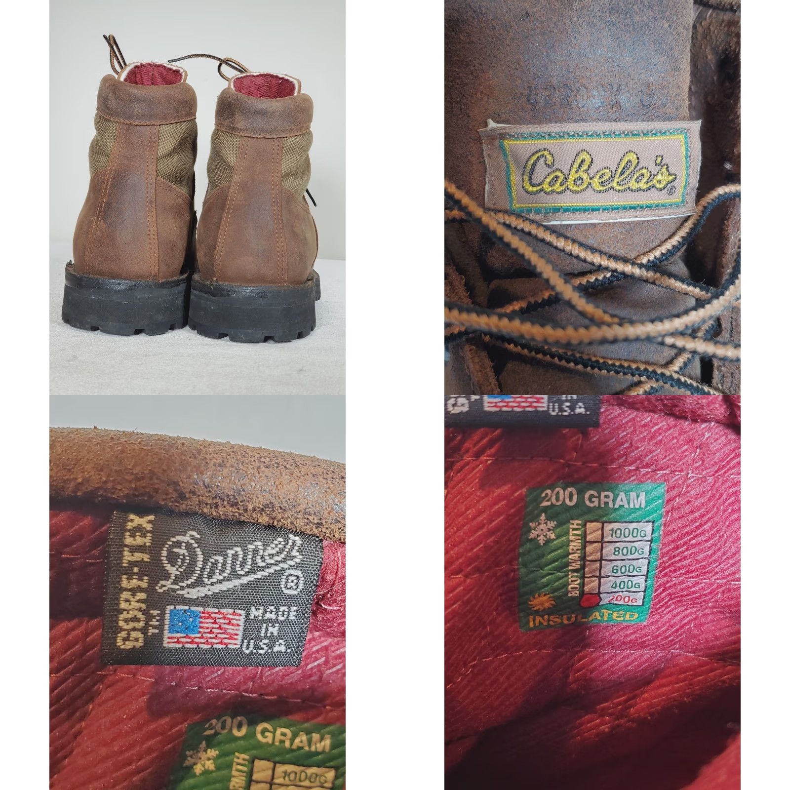 Danner VINTAGE Danner Cabela's 5" Leather Nylon Work Boots 200g Insulation GTX Brown US 11 Mens Size US 11 / EU 44 - 8 Thumbnail