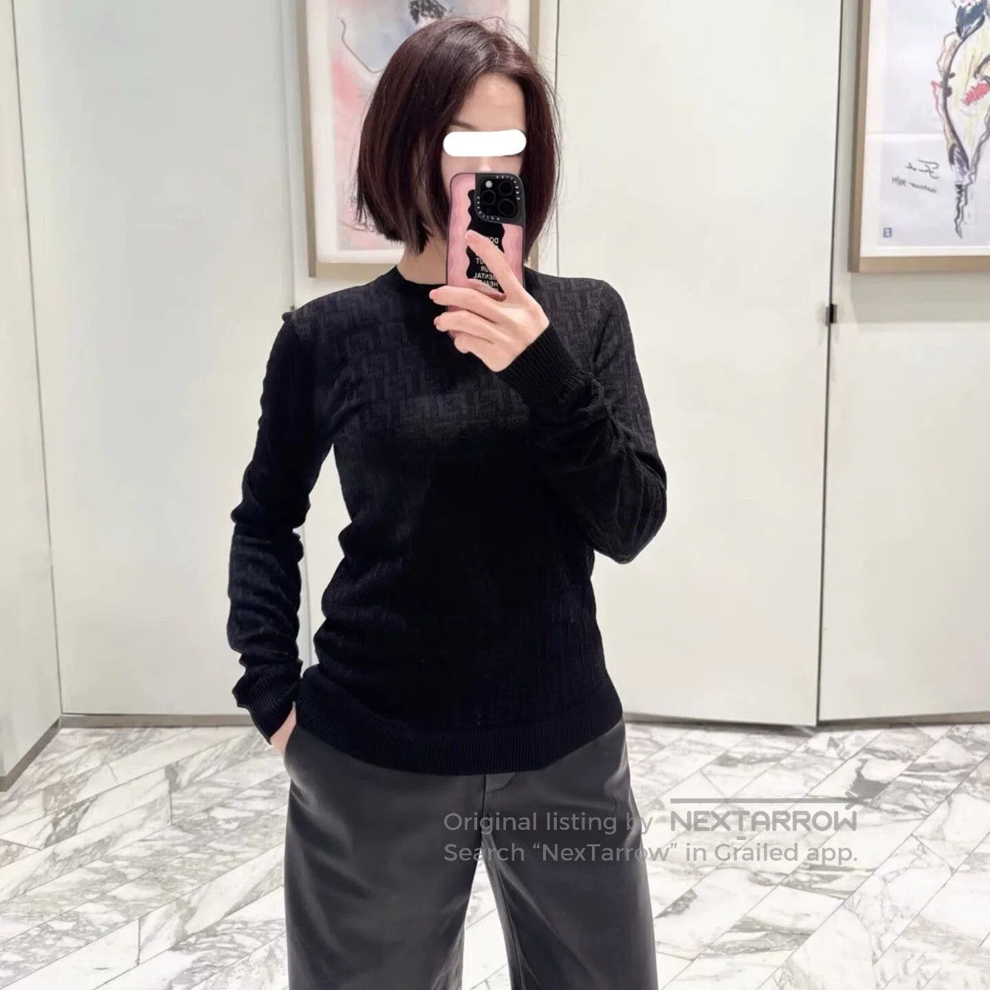 Fendi fendi black logo knit long sleeve sweater. Size US L / EU 52-54 / 3 - 9 Thumbnail