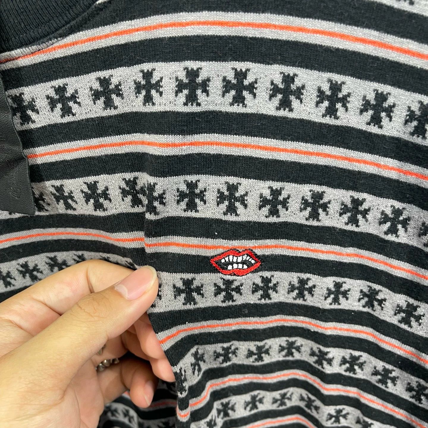 Chrome Hearts Chrome Hearts Mattyboy Red Lip Embroidery Black Striped S Size US S / EU 44-46 / 1 - 4 Thumbnail