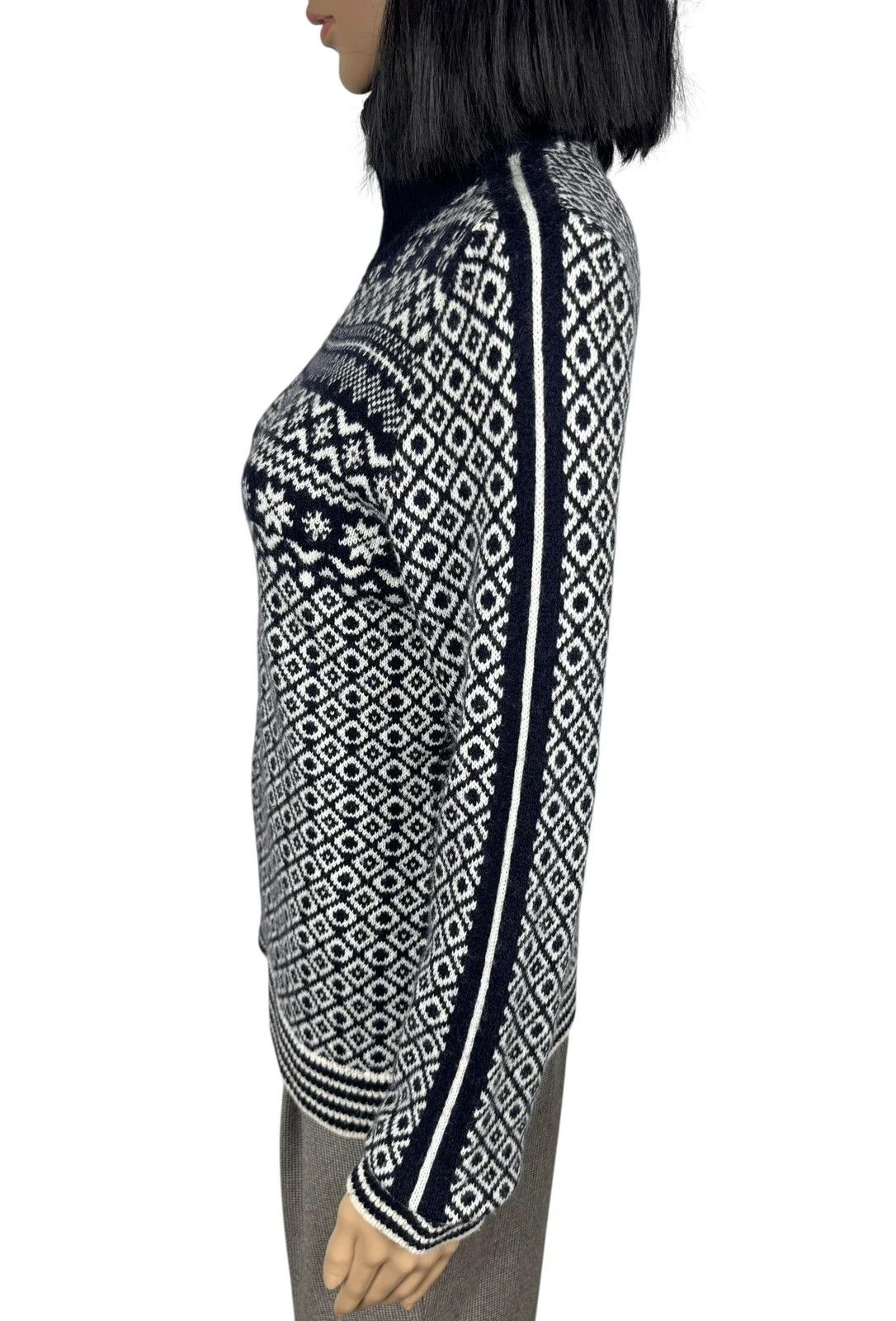 Bogner Bogner Fair Isle Zip Sweater Mock Neck Wool Polyamide size S Size S / US 4 / IT 40 - 6 Thumbnail