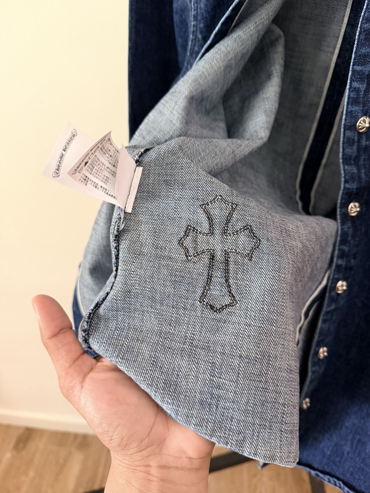 Chrome Hearts Chrome Heart Embroidered Denim Cross Patch Denim Button Up M Size US M / EU 48-50 / 2 - 14 Thumbnail