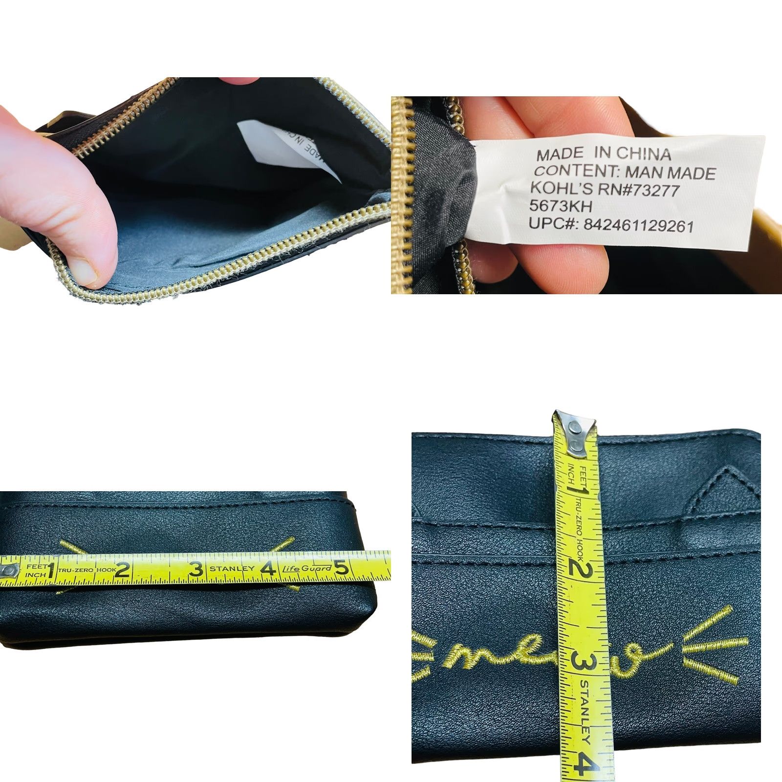 Vintage T-Shirt & Jeans Women's Black Cat Wristlet Wallet NWT Credit Card Holder New Black Cat Pattern One Size Wristlet Wallet Women Size ONE SIZE - 9 Thumbnail
