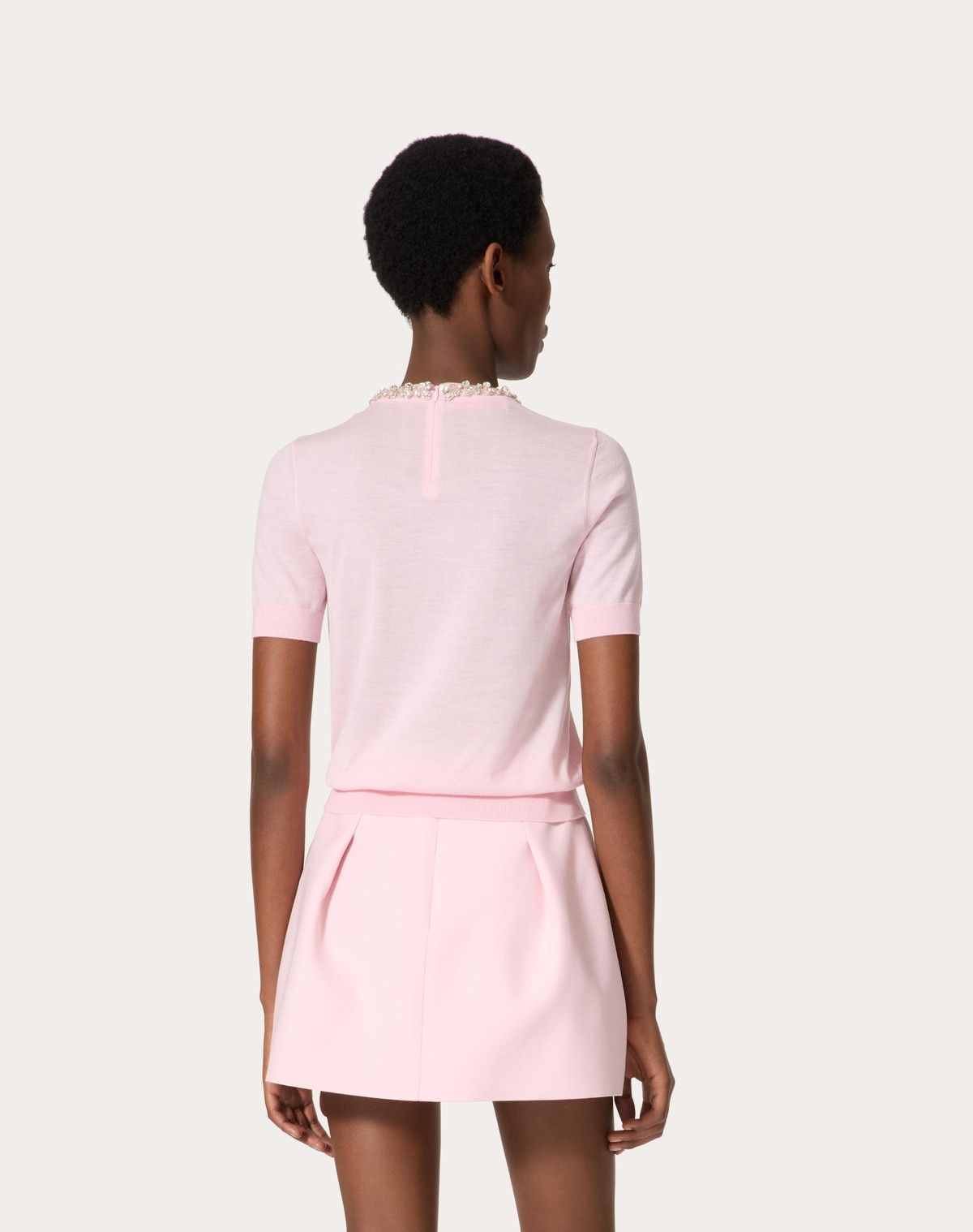 Valentino o1s1wg110525 Embroidered Wool Jumper in White Size S / US 4 / IT 40 - 4 Thumbnail