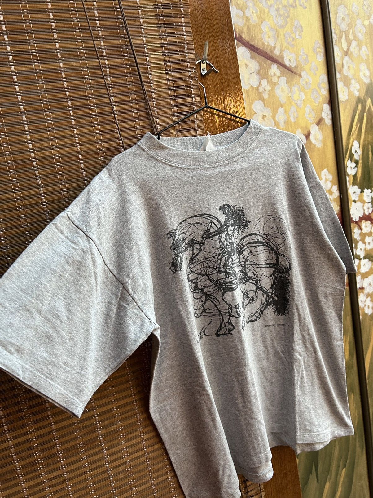 Vintage Vintage 1997 Salvador Dali Horse Rider Sketch Drawing Tee Size US L / EU 52-54 / 3 - 5 Thumbnail
