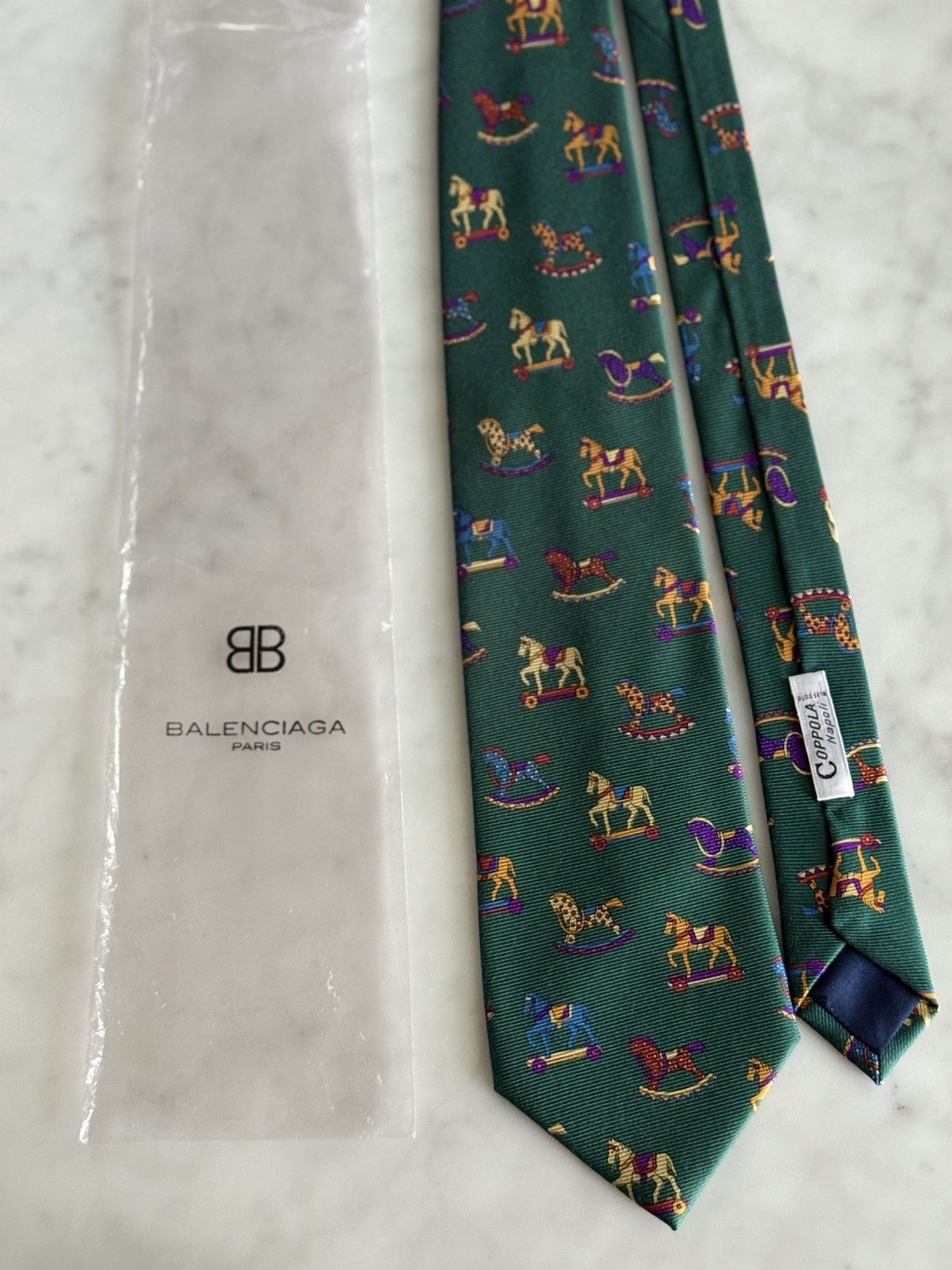 Balenciaga Balenciaga Paris Rocking Horse Carousel Tie Deadstock NOS Size ONE SIZE - 2 Thumbnail