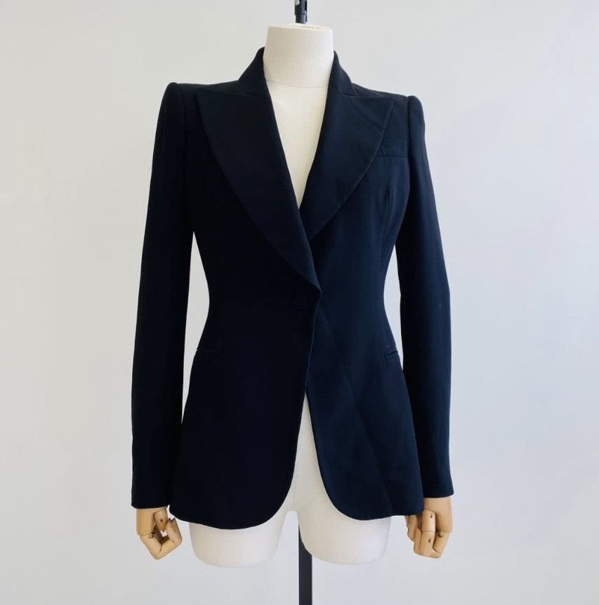 Alexander McQueen ALEXANDER MCQUEEN Fitted Black Blazer Black Fitted Blazer Size S / US 4 / IT 40 - 1 Thumbnail