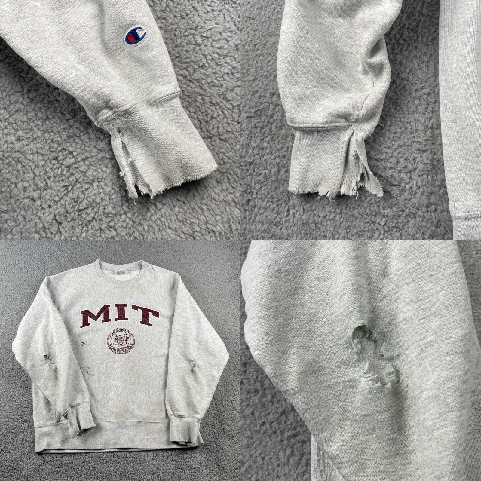 Champion VINTAGE Champion Whute Reverse Weave MIT University Hoodie Mens Large Size US L / EU 52-54 / 3 - 9 Thumbnail