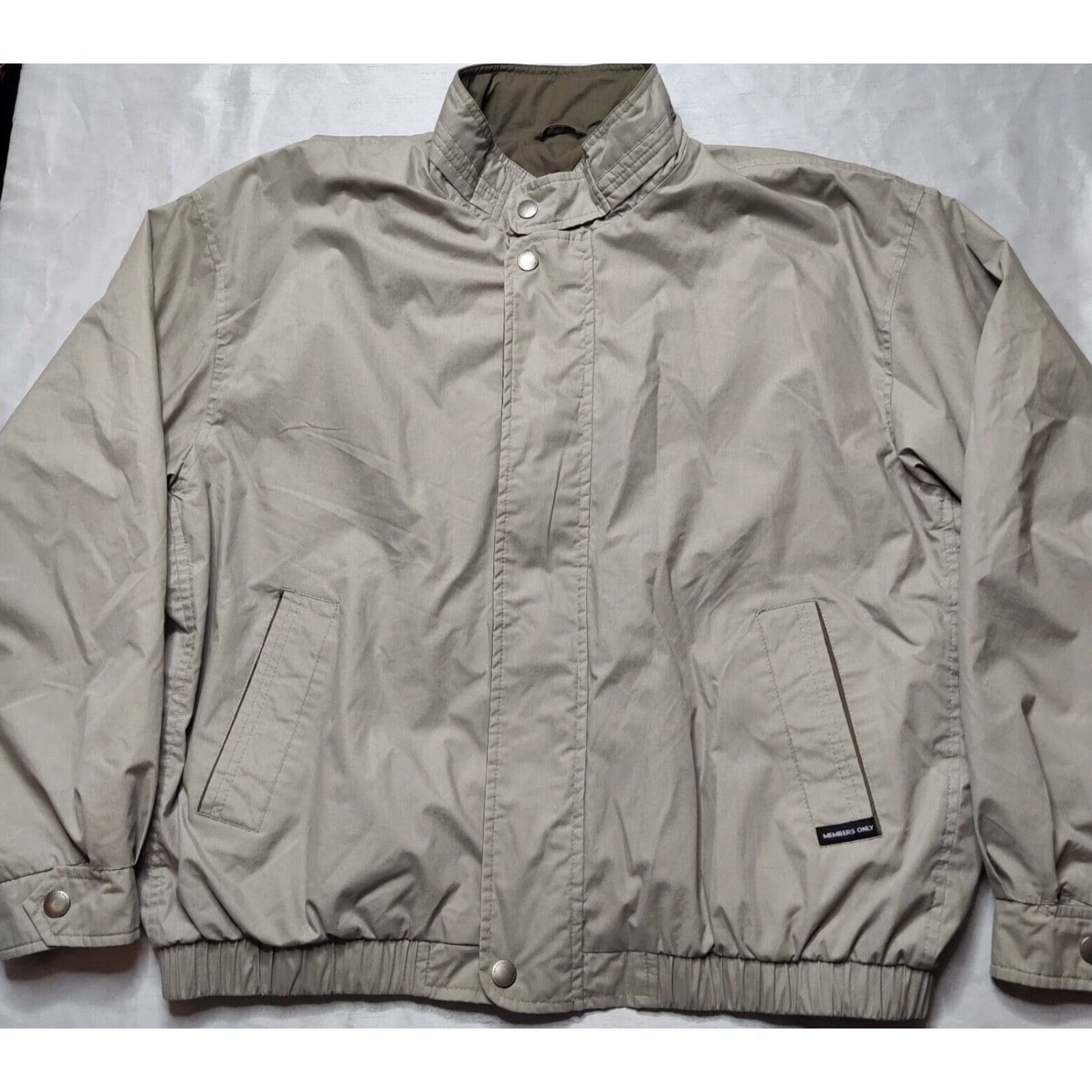 Members Only MEMBERS ONLY MARINER Men L Light Brown Lined Full Zip Windbreaker Jacket EUC Size US L / EU 52-54 / 3 - 5 Thumbnail