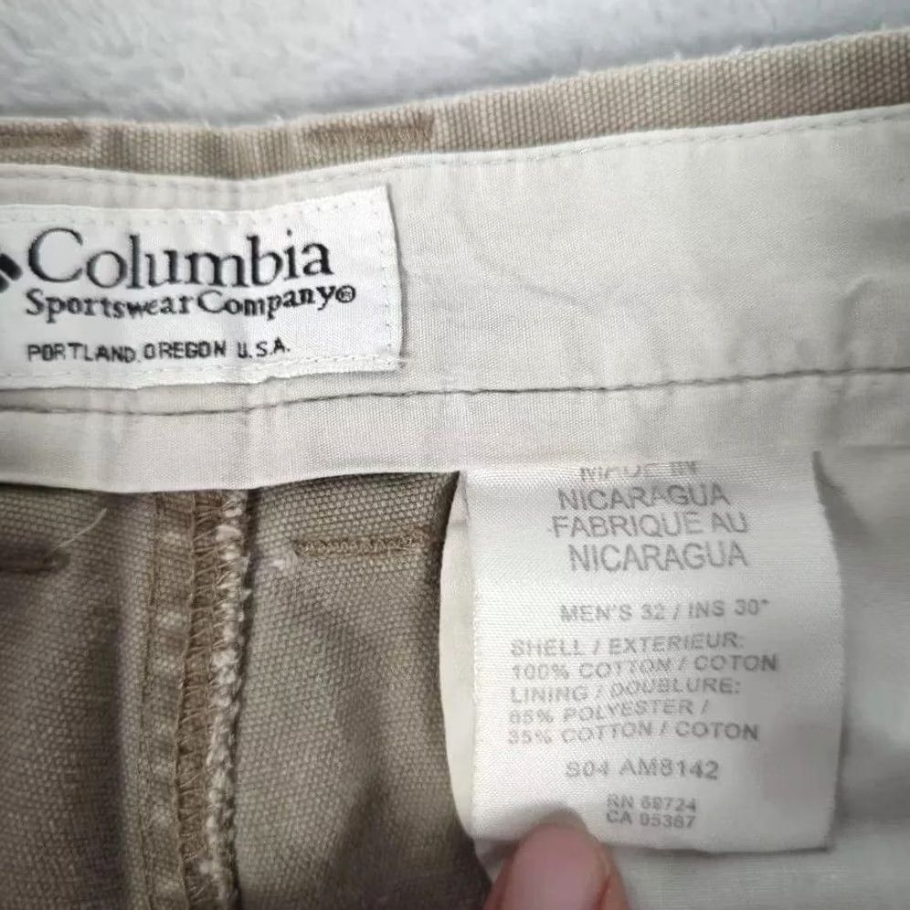 Vintage Columbia Pants Mens 32x29 Khaki ROC Fossil Zip Pockets Straight Rugged Utility Size US 32 / EU 48 - 4 Thumbnail