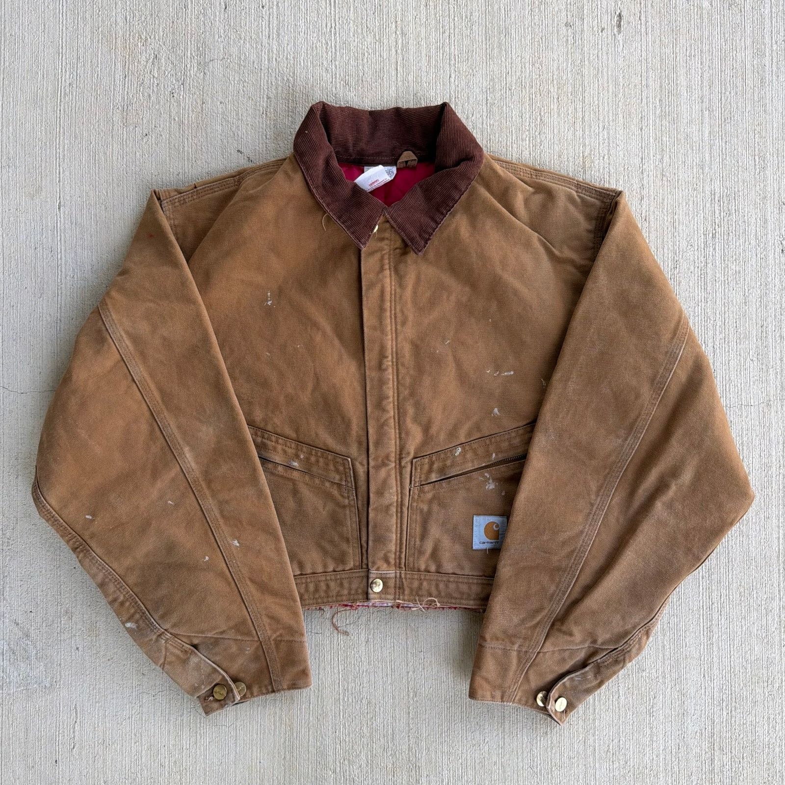 Carhartt × Vintage Carhartt brown cropped Detroit style work wear jacket Size US L / EU 52-54 / 3 - 1 Thumbnail
