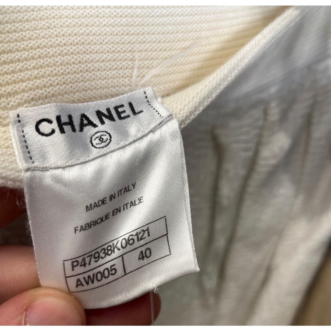 Chanel Chanel White Cotton Slim Skirt Sz.40/L Size 28" / US 6 / IT 42 - 5 Thumbnail