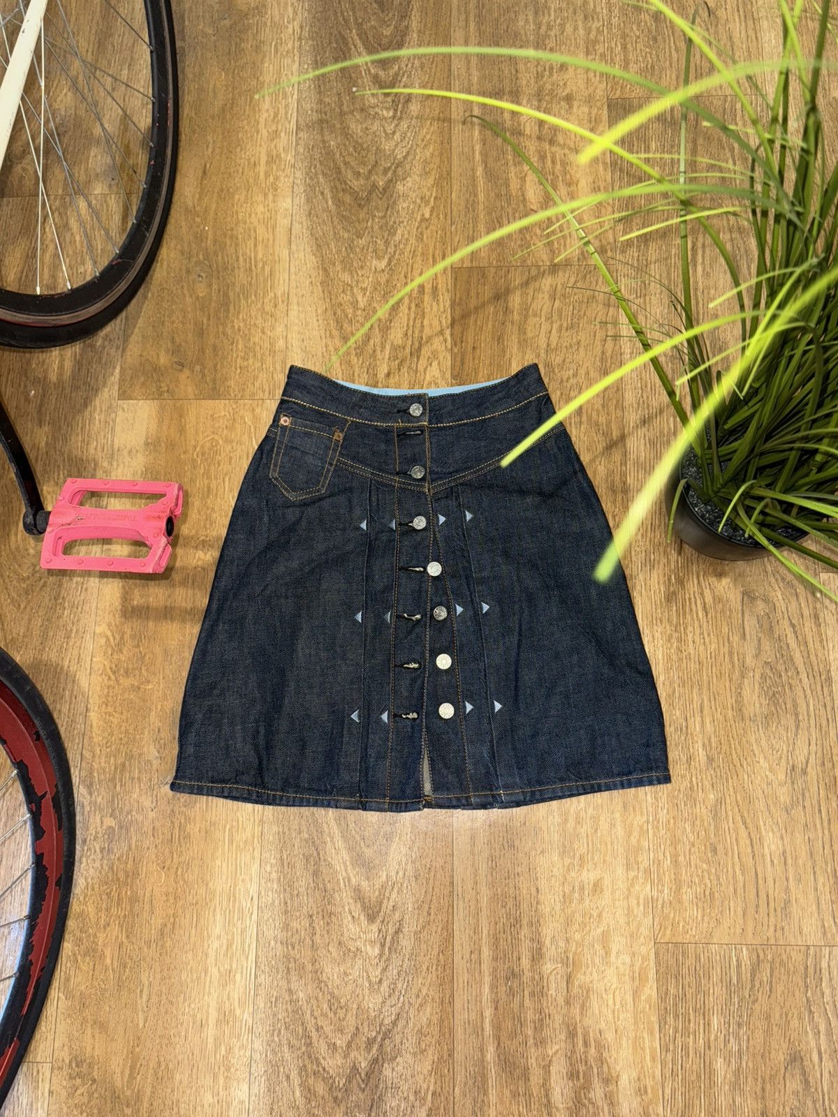 VINTAGE EVISU RARE JEANS 2000s MIDI SKIRT
