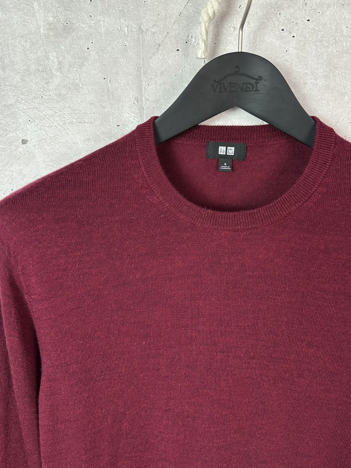 Uniqlo Uniqlo Wool Knit Burgundy Long Sleeve Crew Neck Sweater Size US S / EU 44-46 / 1 - 4 Thumbnail