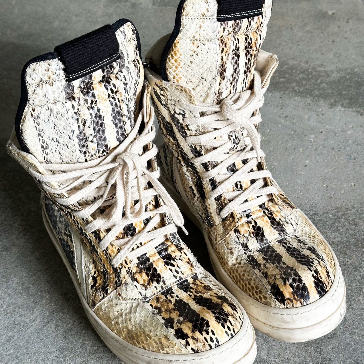 Rick Owens 2018 Rick Owens Python Snake Skin Geobasket Sneakers Size US 10.5 / EU 43-44 - 2 Thumbnail