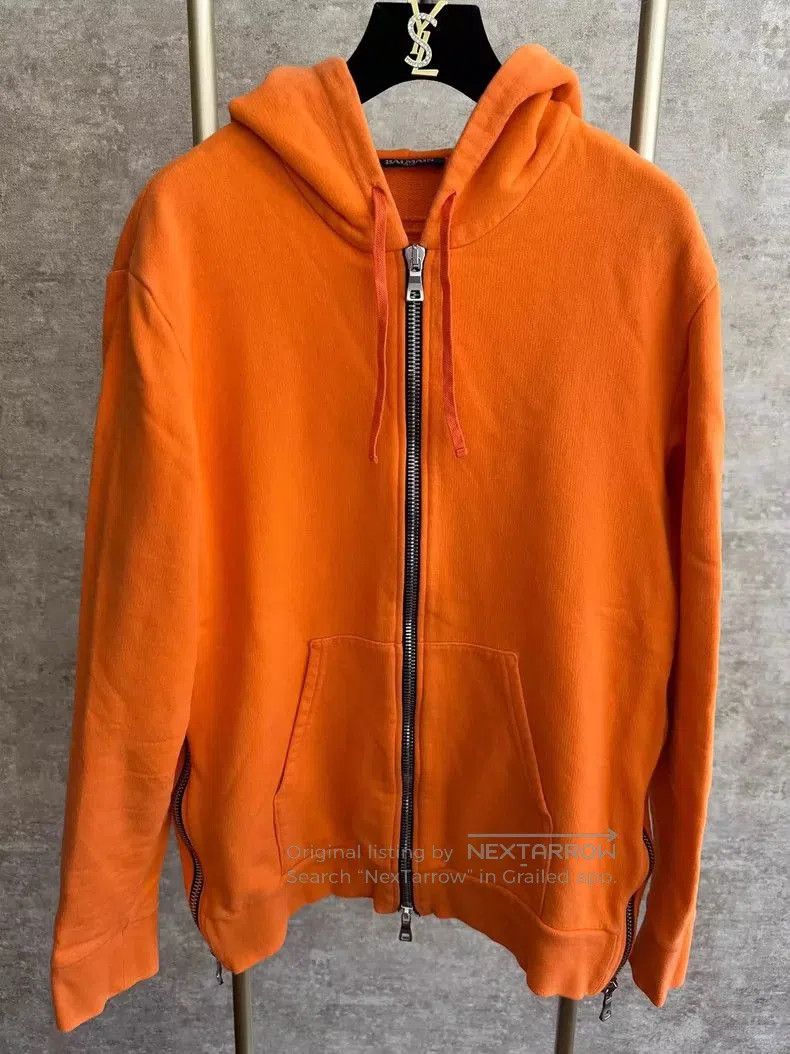Balmain Balmain Zip-up Hoodie in Orange Color. Size US S / EU 44-46 / 1 - 1 Thumbnail