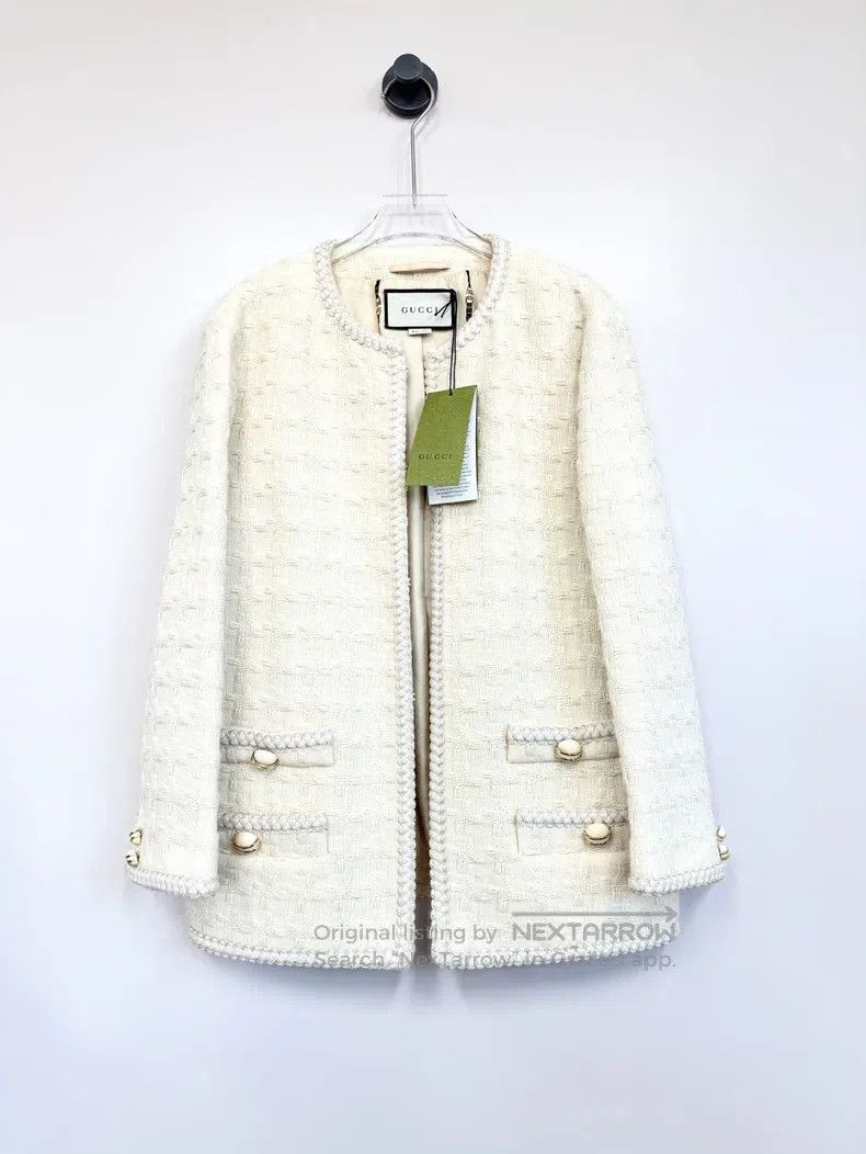 Gucci Gucci Beige small fragrant style knitted coat Size XS / US 0-2 / IT 36-38 - 1 Thumbnail