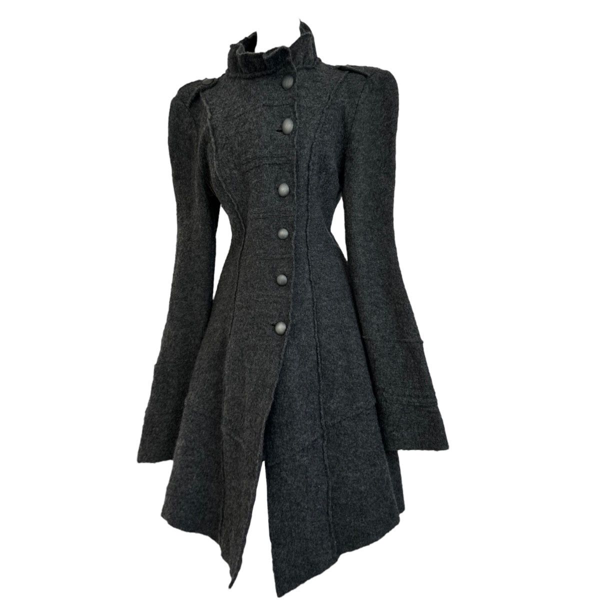 Vintage Avant-Garde Black & Grey Asymmetric Coat Size S / US 4 / IT 40 - 2 Thumbnail