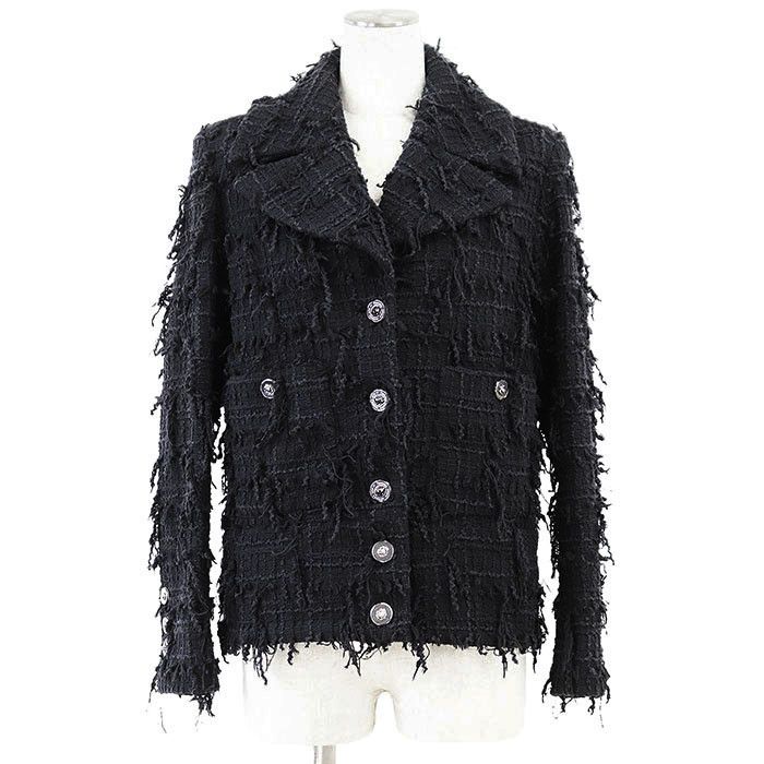 Chanel Chanel Chanel P72388 Tweed Cotton Jacket Cotton Outerwear P72388 DUTY FREE for USA Size ONE SIZE - 1 Thumbnail