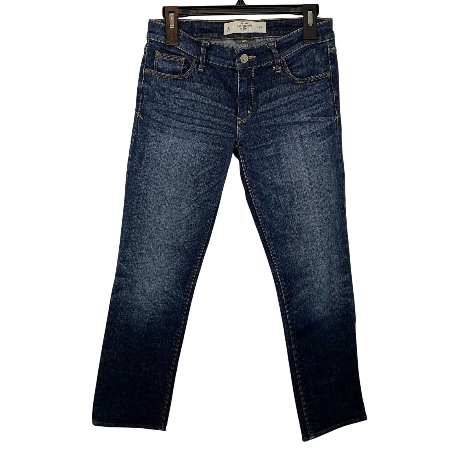 Abercrombie & Fitch Abercrombie & Fitch Straight Leg Jeans 4 Stretch Denim Size 27" / US 4 / IT 40 - 1 Thumbnail