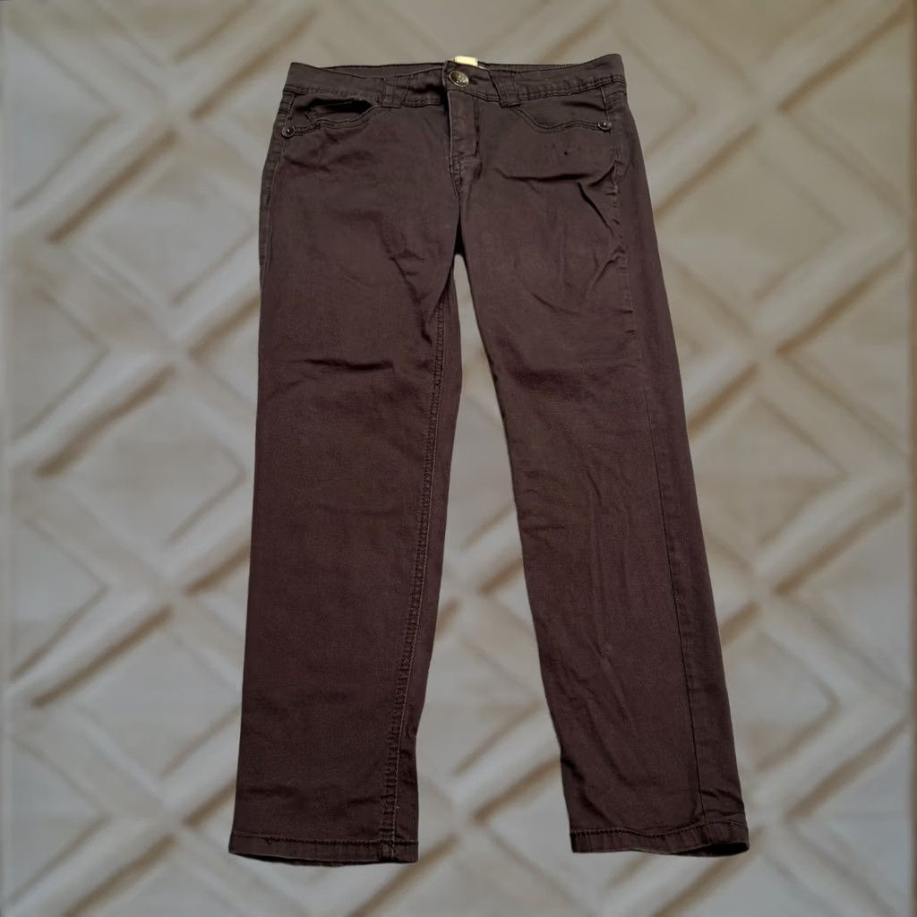 Vintage Democracy Pants Skinny Cropped Womens 10 Brown Mid Rise Stretch Twill Size 32" / US 10 / IT 46 - 1 Thumbnail