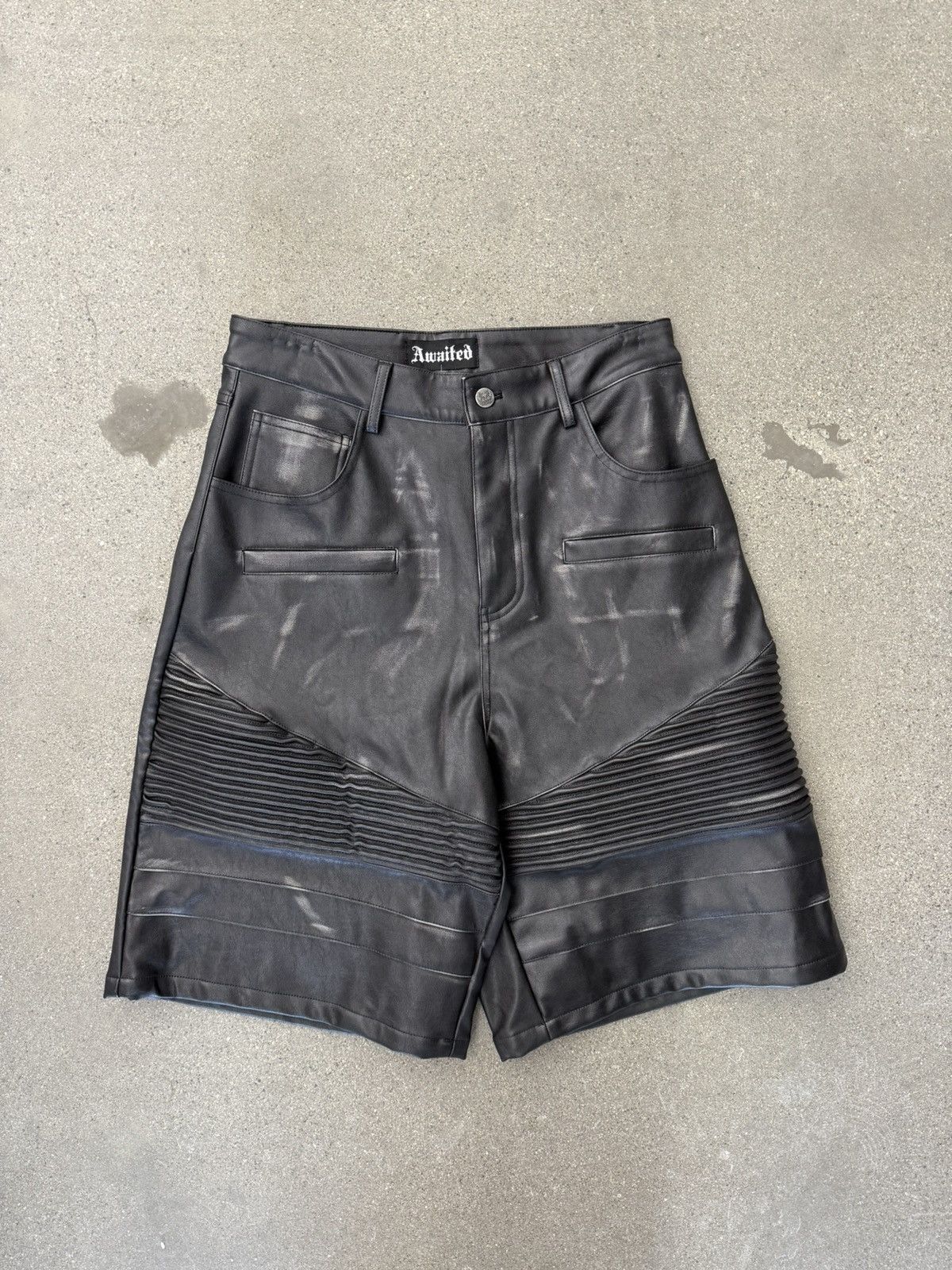 Awaited Militia Leather Biker Shorts