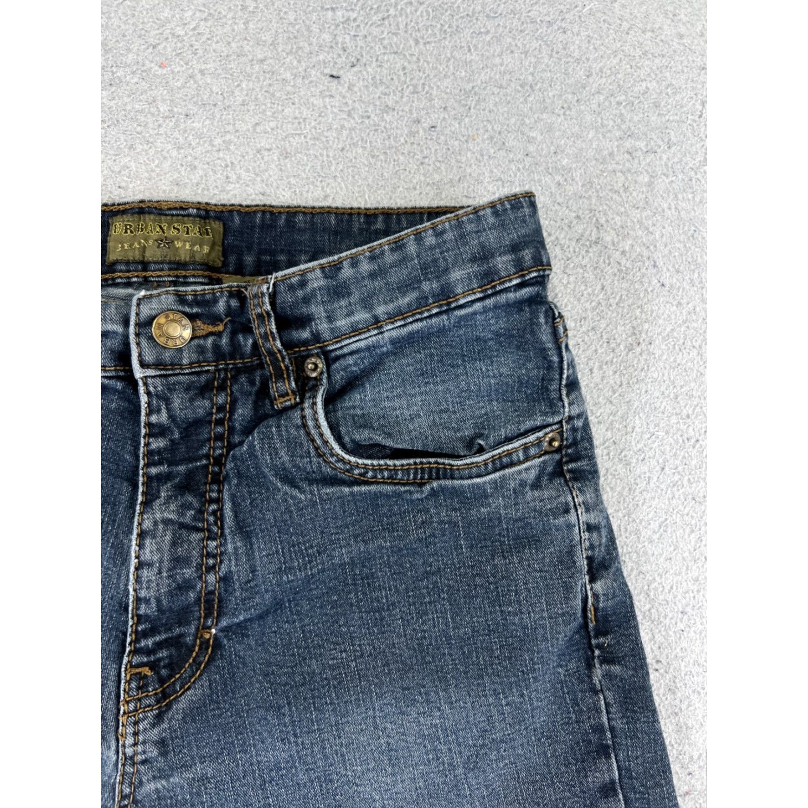 Vintage Urban Star Shorts Women's Denim Blue Dark Wash 30 28x6 Cotton Blend Mid Rise Cut-Off 5-Pocket Stretch Casual Everyday Womens 90s? Size 30" / US 8 / IT 44 - 5 Thumbnail