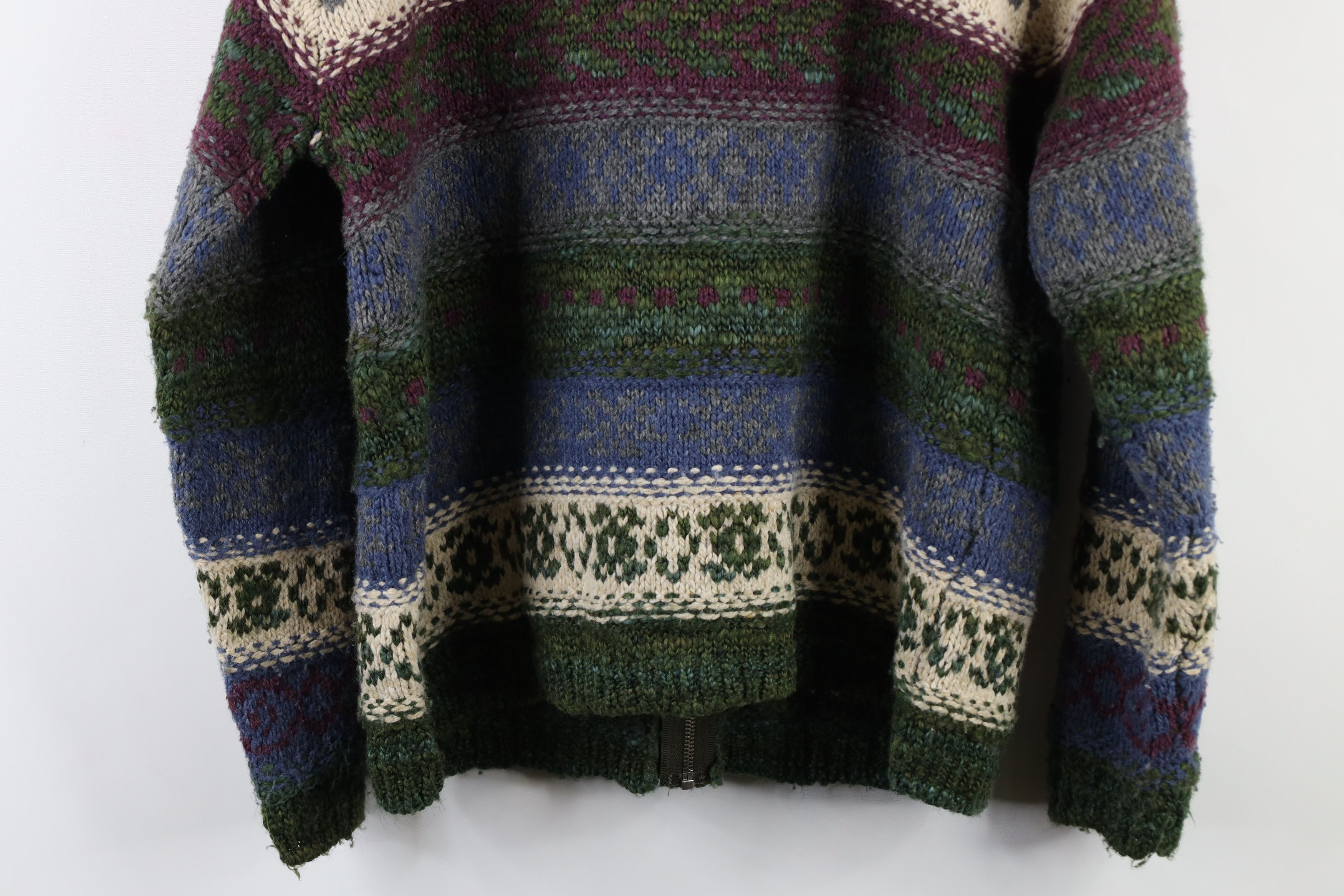 Vintage Vintage 90s Blend Fair Isle Knit Full Zip Cardigan Sweater Size XL / US 12-14 / IT 48-50 - 12 Thumbnail