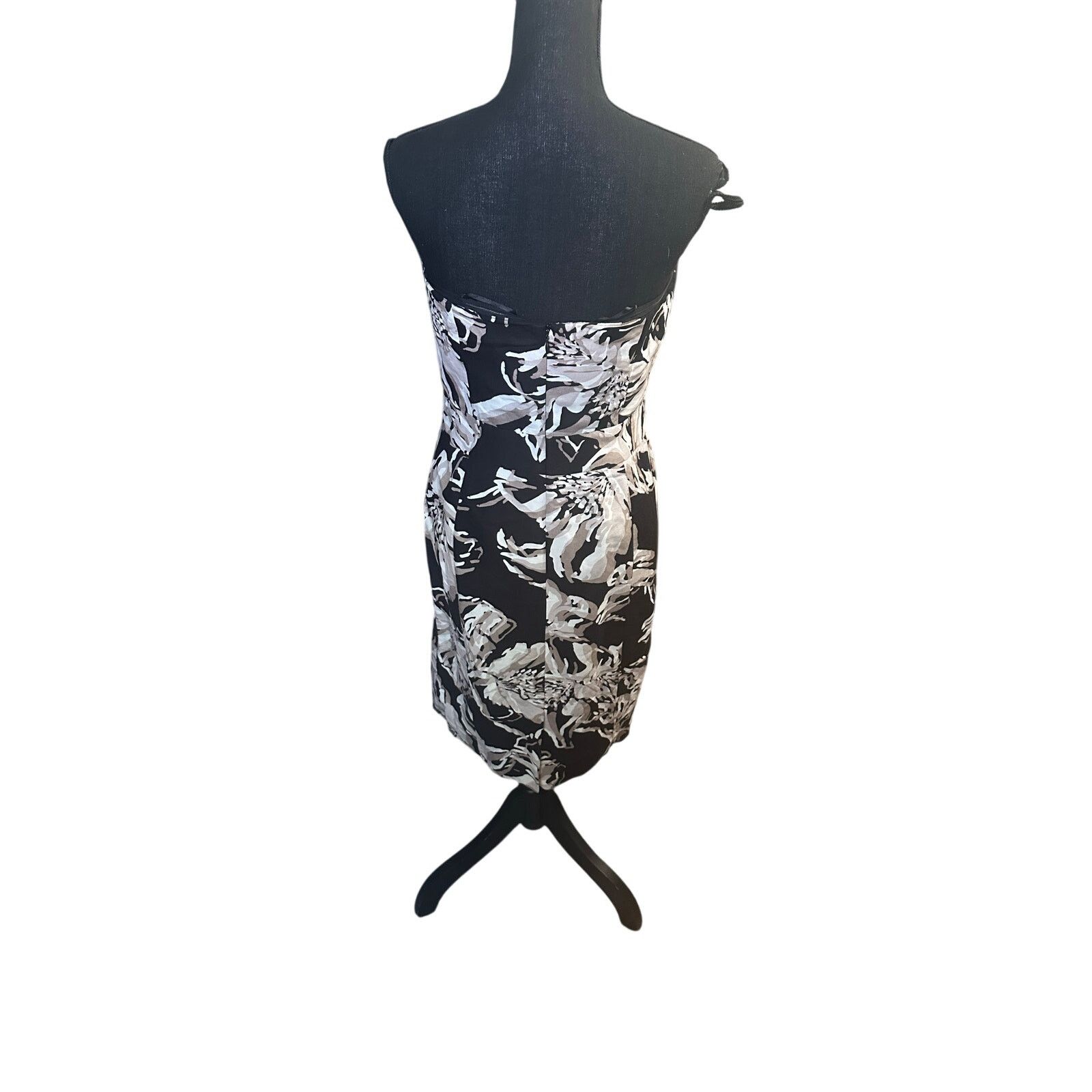 Banana Republic Banana Republic Black Floral Strapless Dress – Elegant Size M / US 6-8 / IT 42-44 - 6 Thumbnail