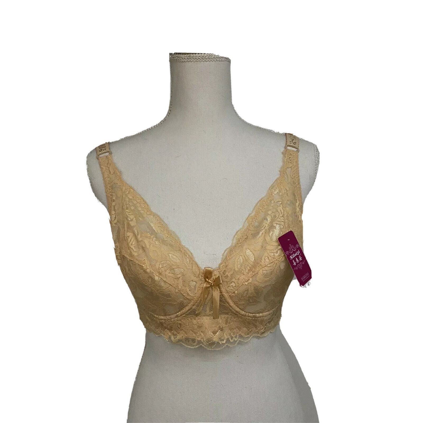 Other Womens Floral Lace Underwire Padded Peach Bra 38C New Size ONE SIZE - 1 Thumbnail