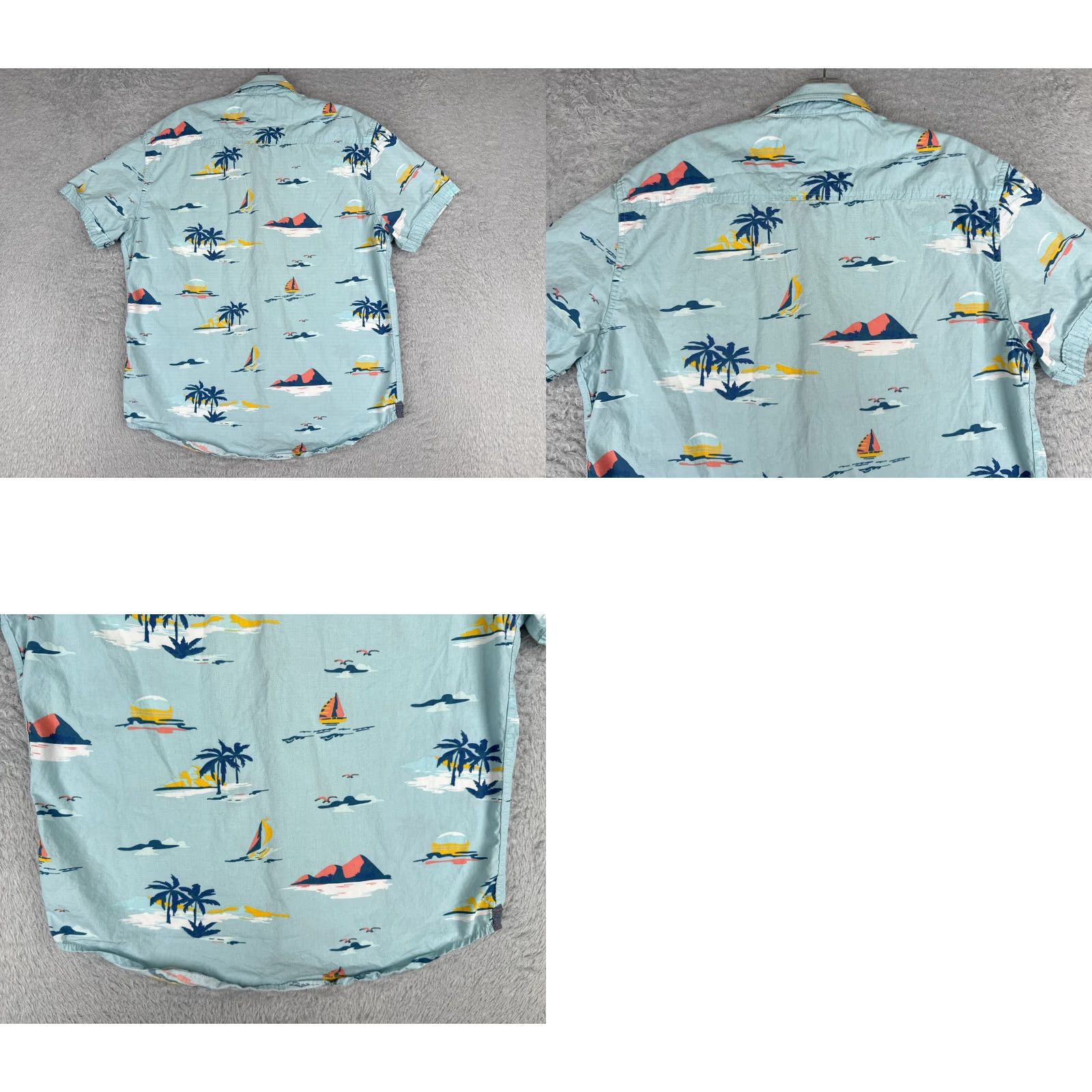Vintage MBX Premium Goods Shirt Men Medium Blue Palm Tree Sailboat Hawaiian 100% Cotton Shirt Men Medium Blue Palm Tree Hawaiian 100% Cotton Size US M / EU 48-50 / 2 - 9 Thumbnail