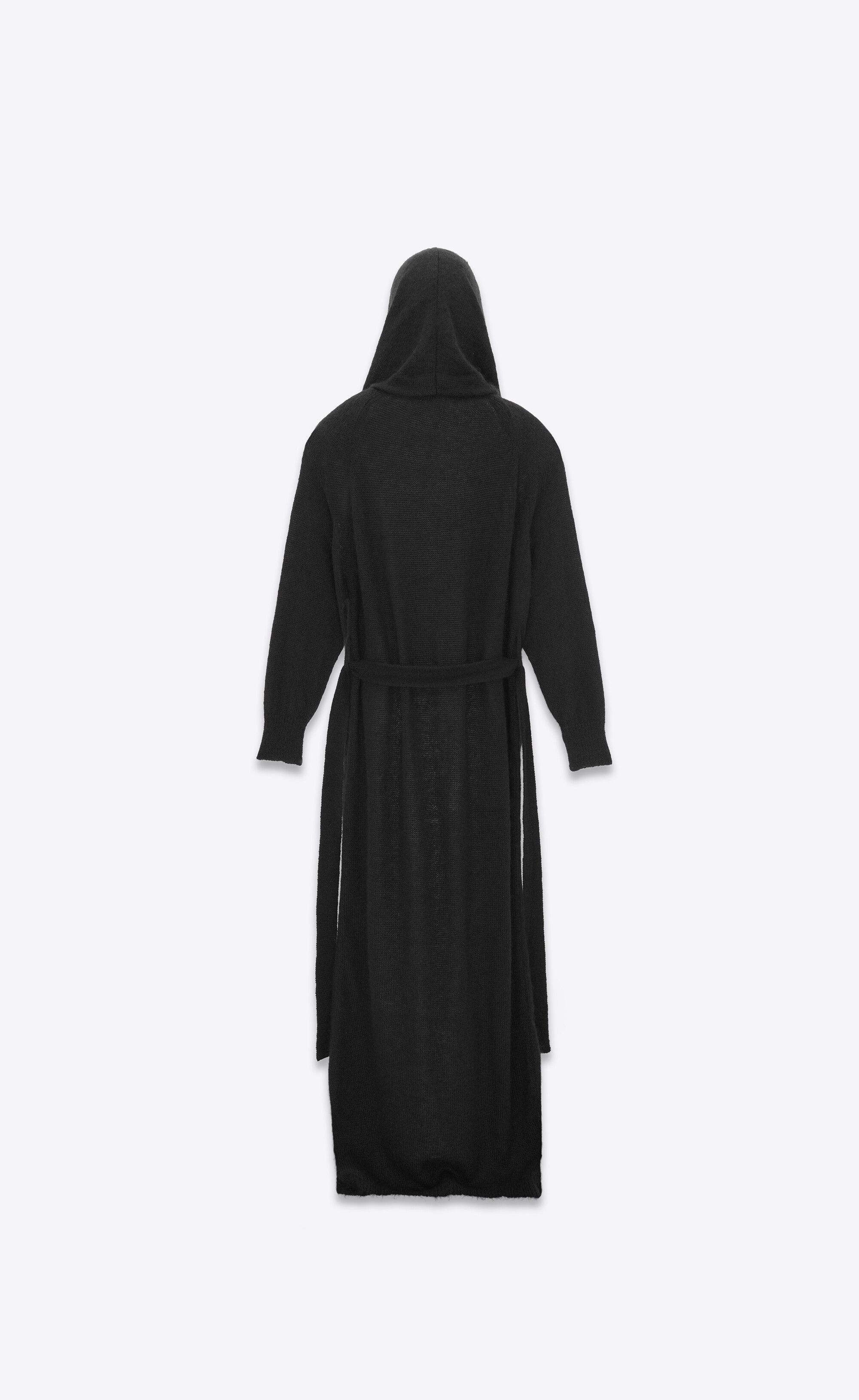 Saint Laurent Paris o1s1wg111224 Maxi Cardigan in Mohair in Black Size S / US 4 / IT 40 - 2 Thumbnail