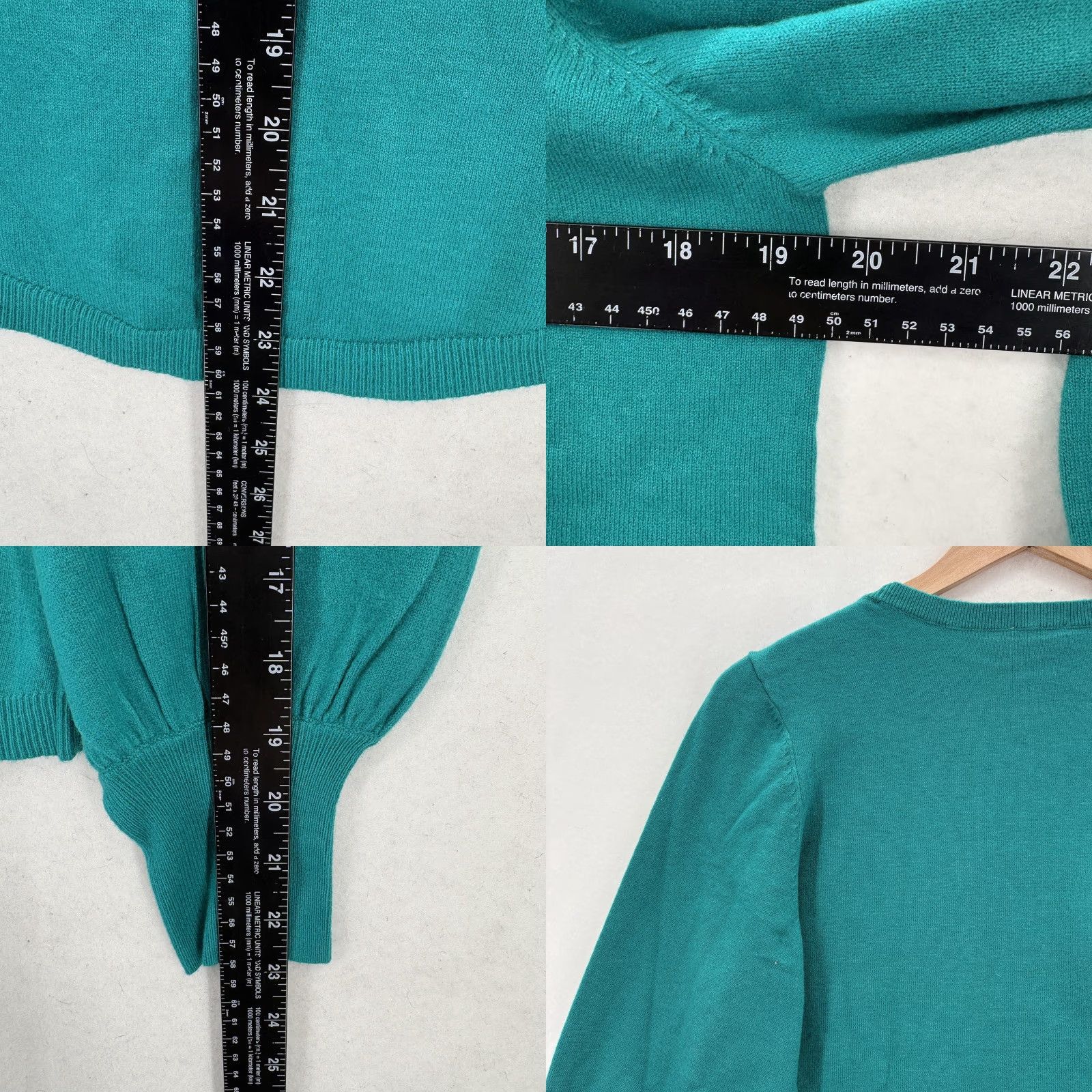 Vintage Chicos Sweater Womens M Green Cozy Pullover Balloon Sleeve Knit Top Soft Crew Neck Long Sleeve Size M / US 6-8 / IT 42-44 - 8 Thumbnail