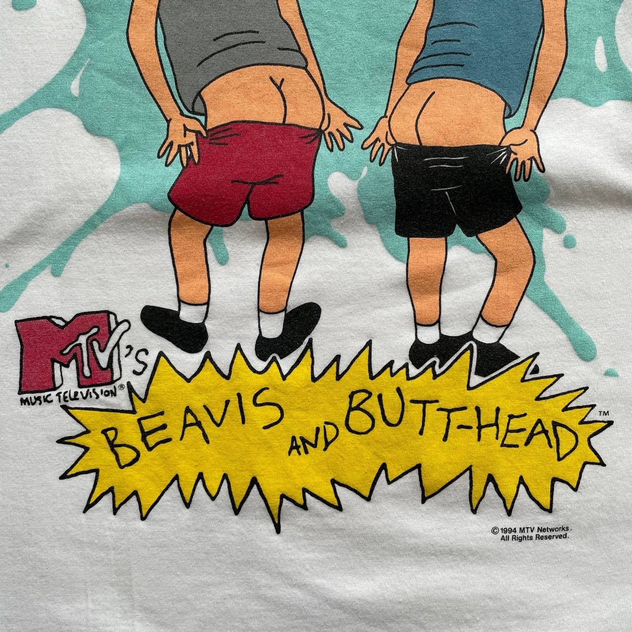 Mtv 1994 Vintage MTV Beavis and Butt-Head T-Shirt White Size L Size US L / EU 52-54 / 3 - 8 Thumbnail