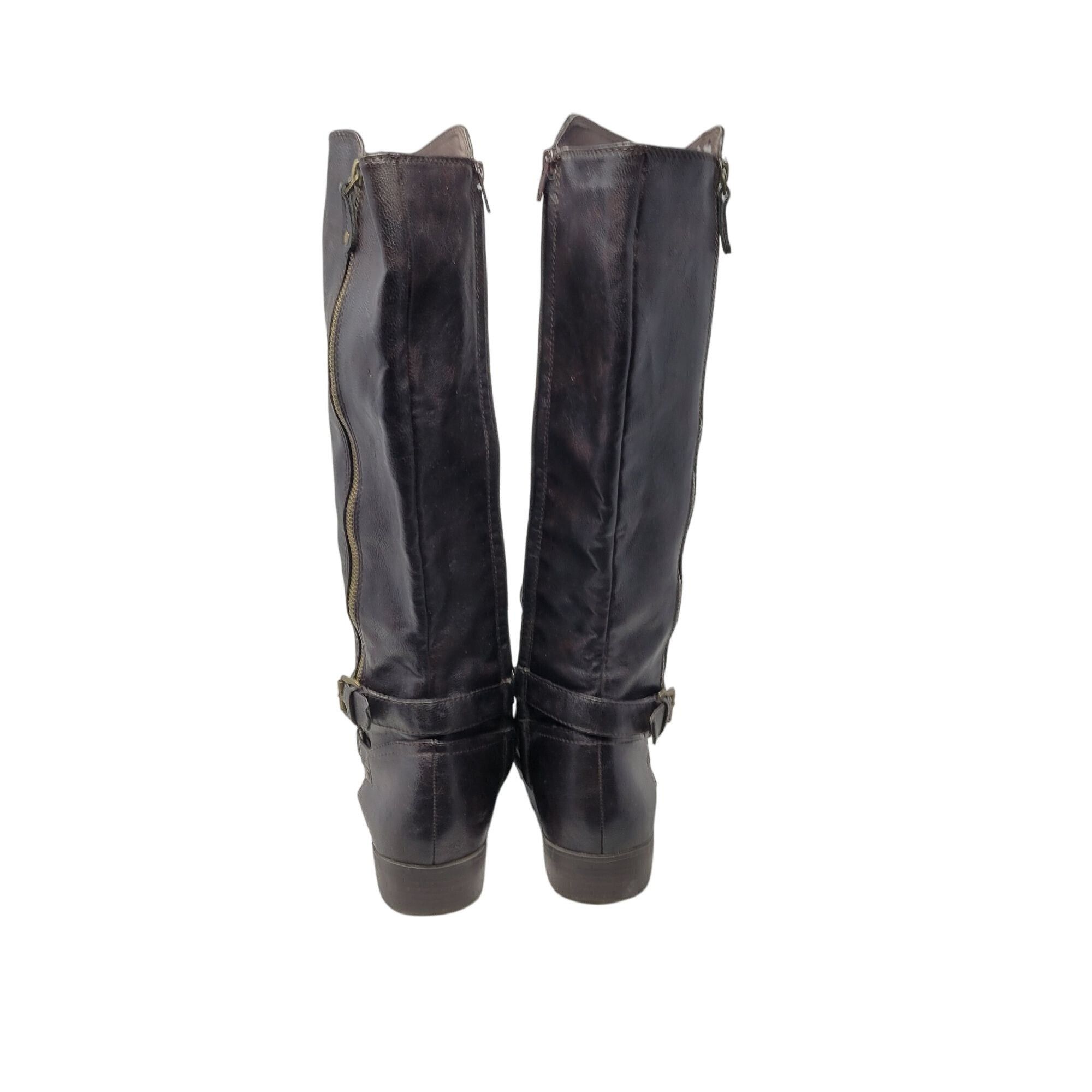 Designer Report Harmoni Womens Vegan Tall Brown Knee-High Buckle Boot Size US 10 / IT 40 - 11 Thumbnail