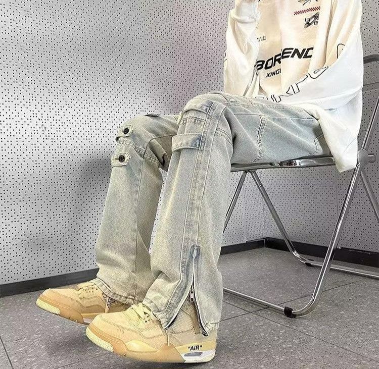 Jean × Vintage y2k cargo straight pants with zipper button pocket Size US 33 - 3 Thumbnail