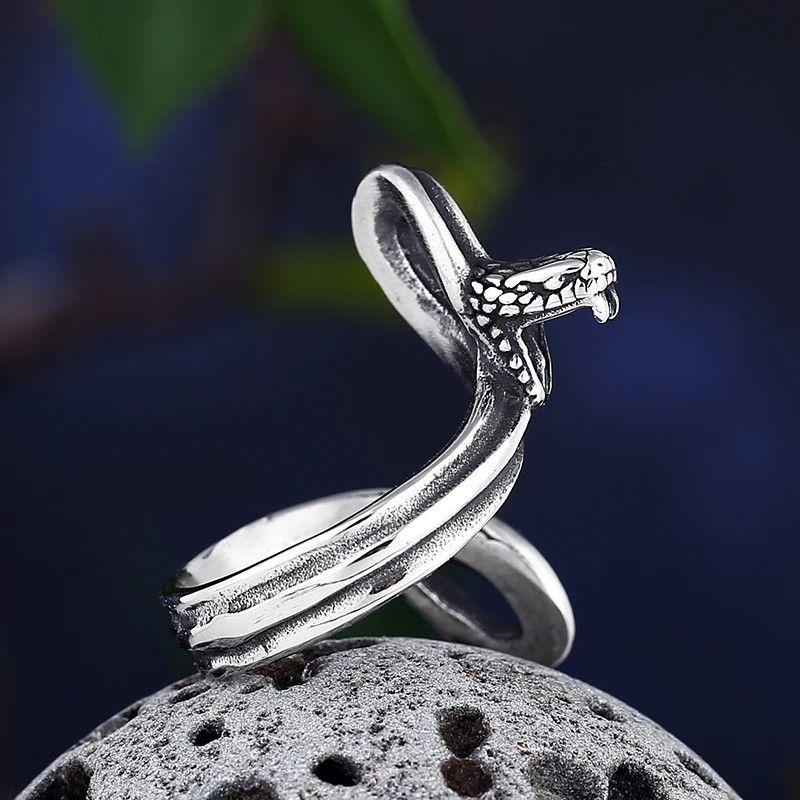 Japanese Brand × Jewelry × Vintage Stainless Steel Gothic Snake Ring Size ONE SIZE - 3 Thumbnail