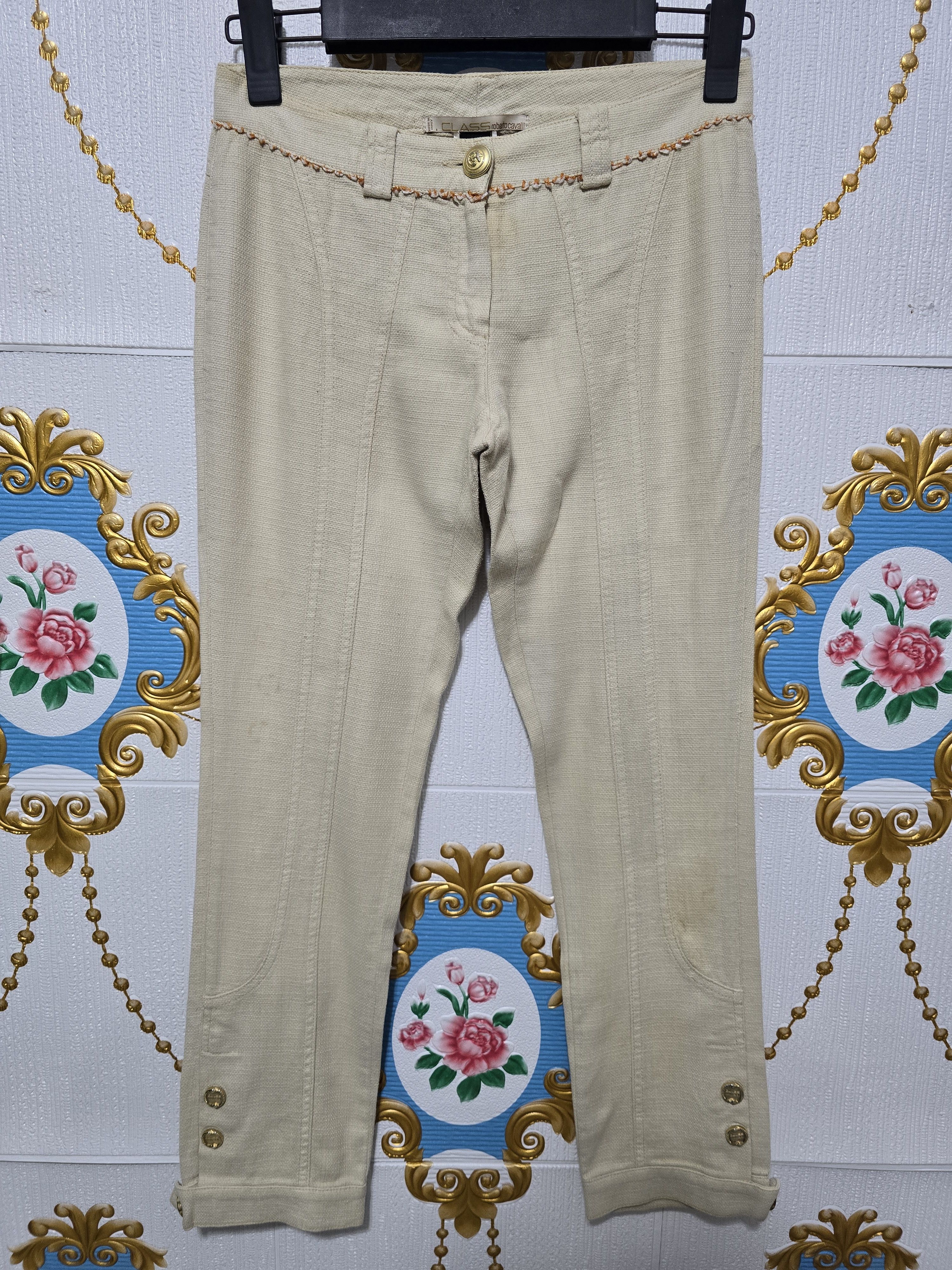 Roberto Cavalli Class Roberto Cavalli trousers,gold-tone buttons.VINTAGE Size 27" / US 4 / IT 40 - 1 Thumbnail