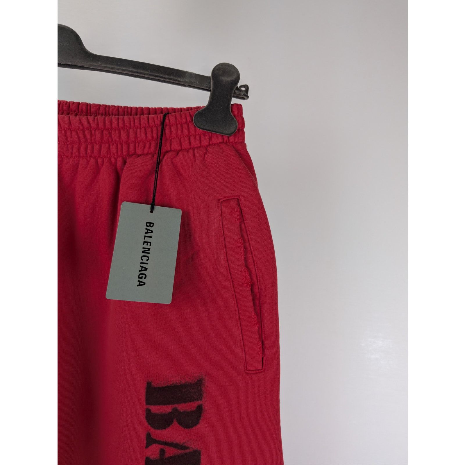 Balenciaga o1rshd1 Baggy Sweatpants Trousers in Red/black Size US 30 / EU 46 - 4 Thumbnail