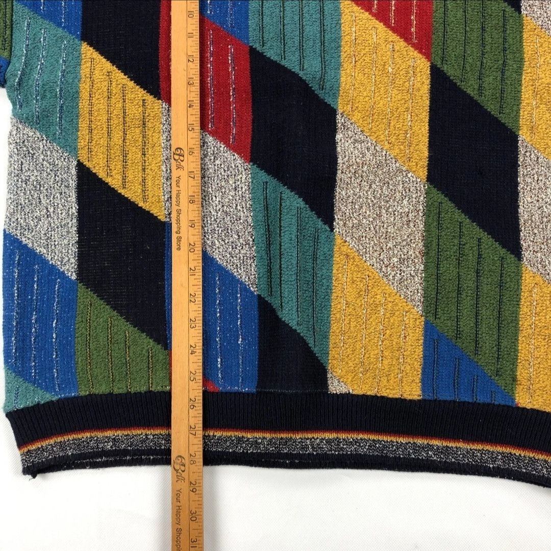Le TIGRE Vintage 90s rainbow geometric pattern sweater Size US L / EU 52-54 / 3 - 3 Thumbnail