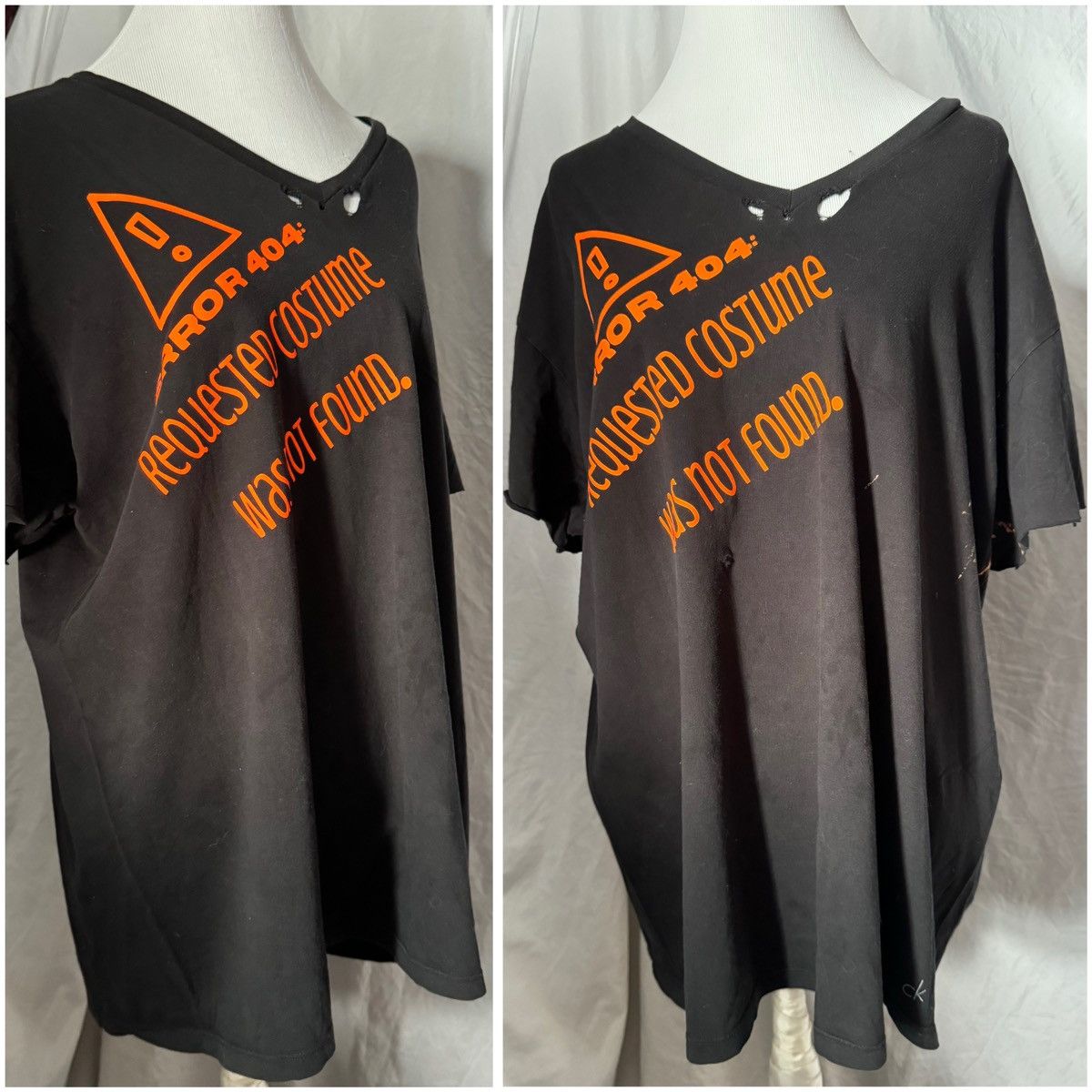 Calvin Klein ERROR, Costume Not Found, Neon, Distressed, Halloween Tee Size US XL / EU 56 / 4 - 4 Thumbnail