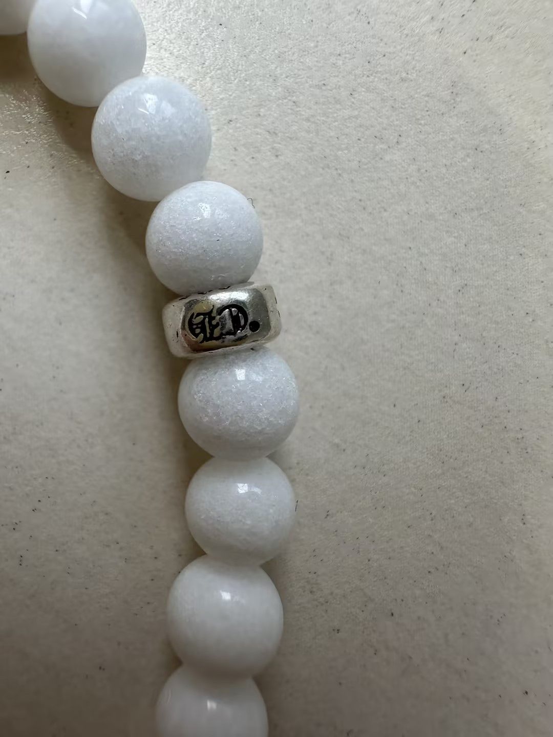 Chrome Hearts Chrome Hearts Vine Heart 6mm White Agate Beaded Bracelet Size ONE SIZE - 8 Thumbnail