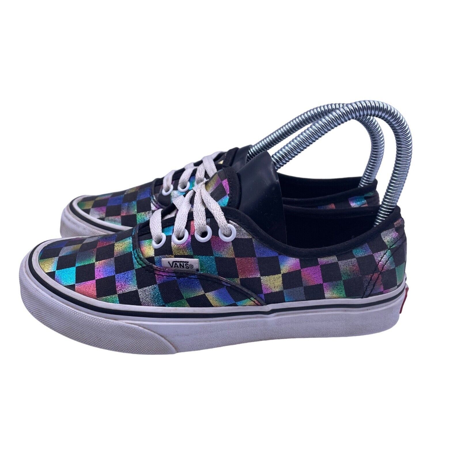 Vans Vans Authentic Iridescent Check Black Canvas Shoes Womens 6 Size US 6 / IT 36 - 2 Thumbnail