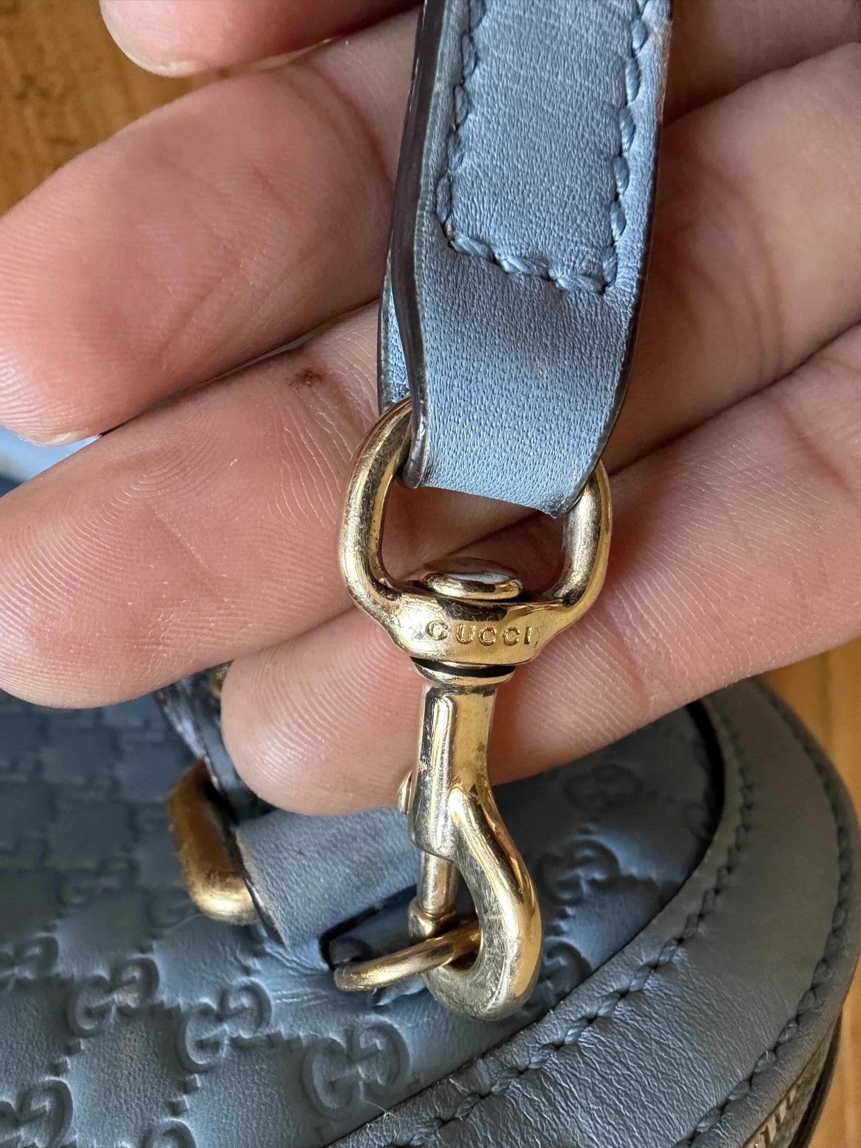 Gucci GUCCI BLUE MICRO GUCCISSIMA CROSSBODY LEATHER BAG Size ONE SIZE - 13 Thumbnail