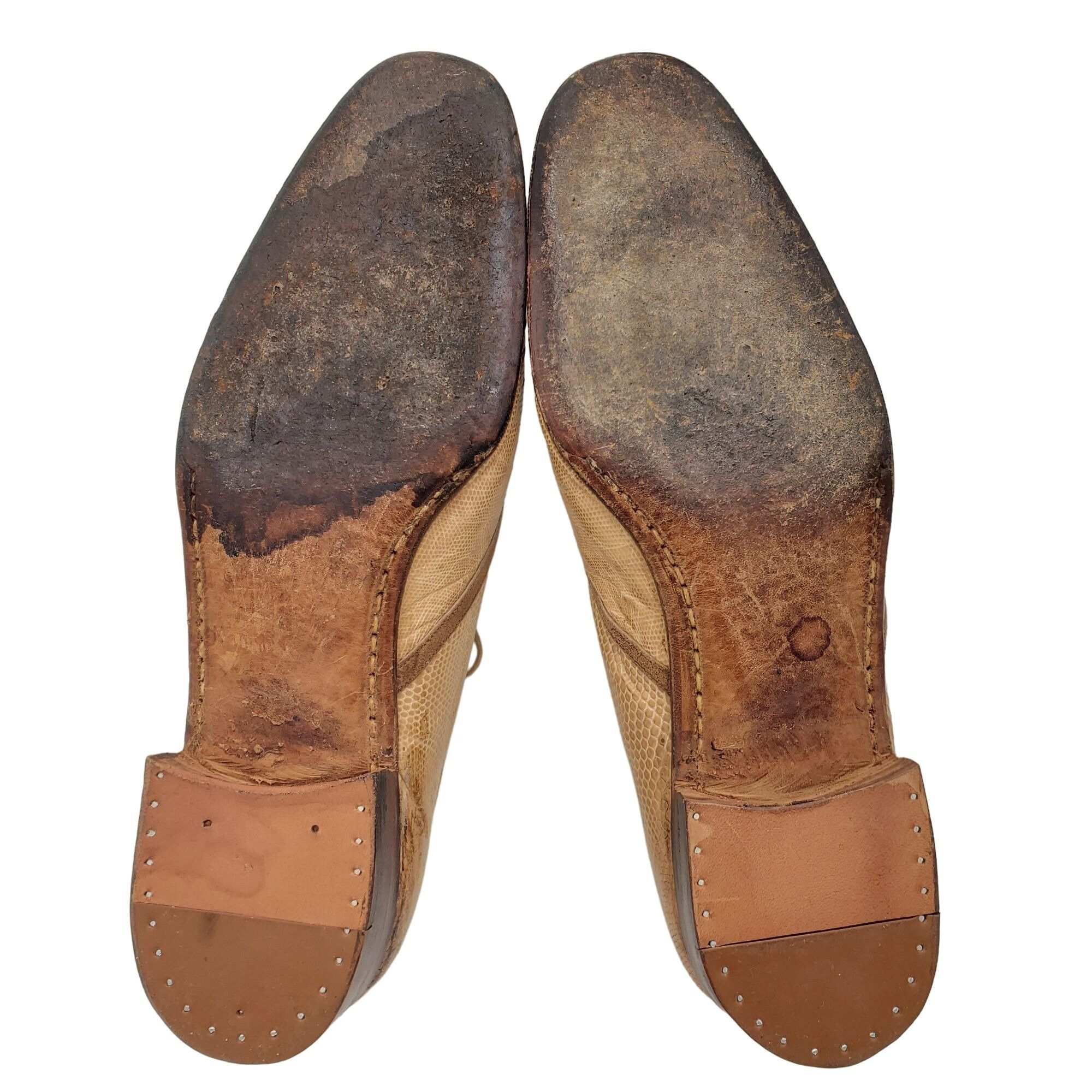 Mauri Vintage Mauri Italy Men 9 Exotic Teju Lizard Beige Tan Brown Size US 9 / EU 42 - 3 Thumbnail